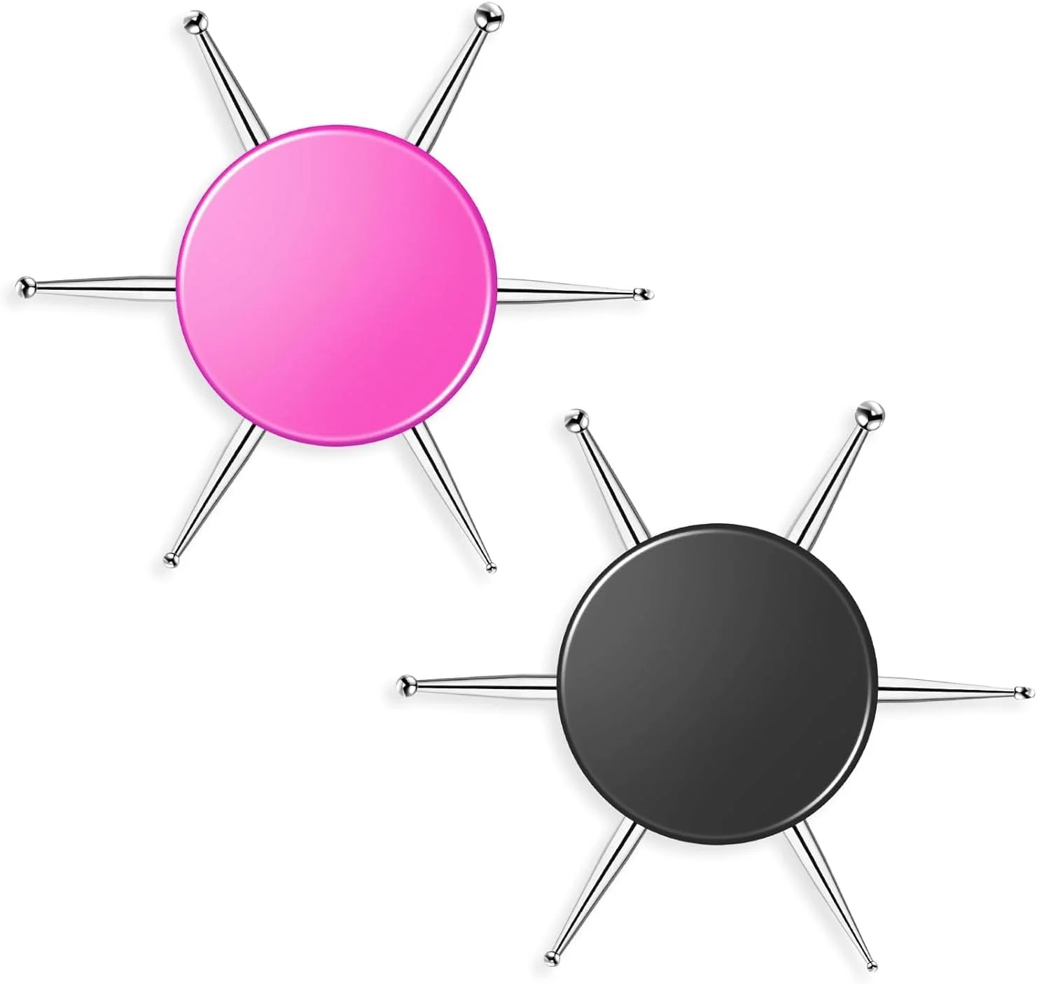 ابزار طراحی ناخن تزویق، قلم طراحی ناخن 6 در 1، ابزار طراحی گرد استیل ضد زنگ، کیت قلم طراحی ناخن (2 عدد)