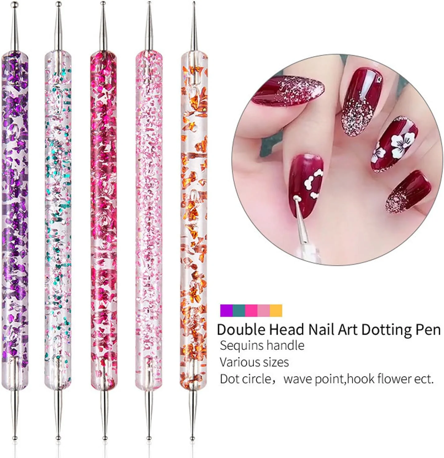 مجموعه ۲۸ عددی قلم طراحی ناخن تزویق، شامل قلمهای طراحی ناخن، ابزار نقطه گذاری ناخن، قلمهای طراحی ناخن برای مبتدیان و استفاده در منزل و سالن مجموعه ۲۸ عددی قلم طراحی ناخن تزویق، شامل قلمهای طراحی ناخن، ابزار نقطه گذاری ناخن، قلمهای طراحی ناخن برای مبتدیان و استفاده در منزل و سالن