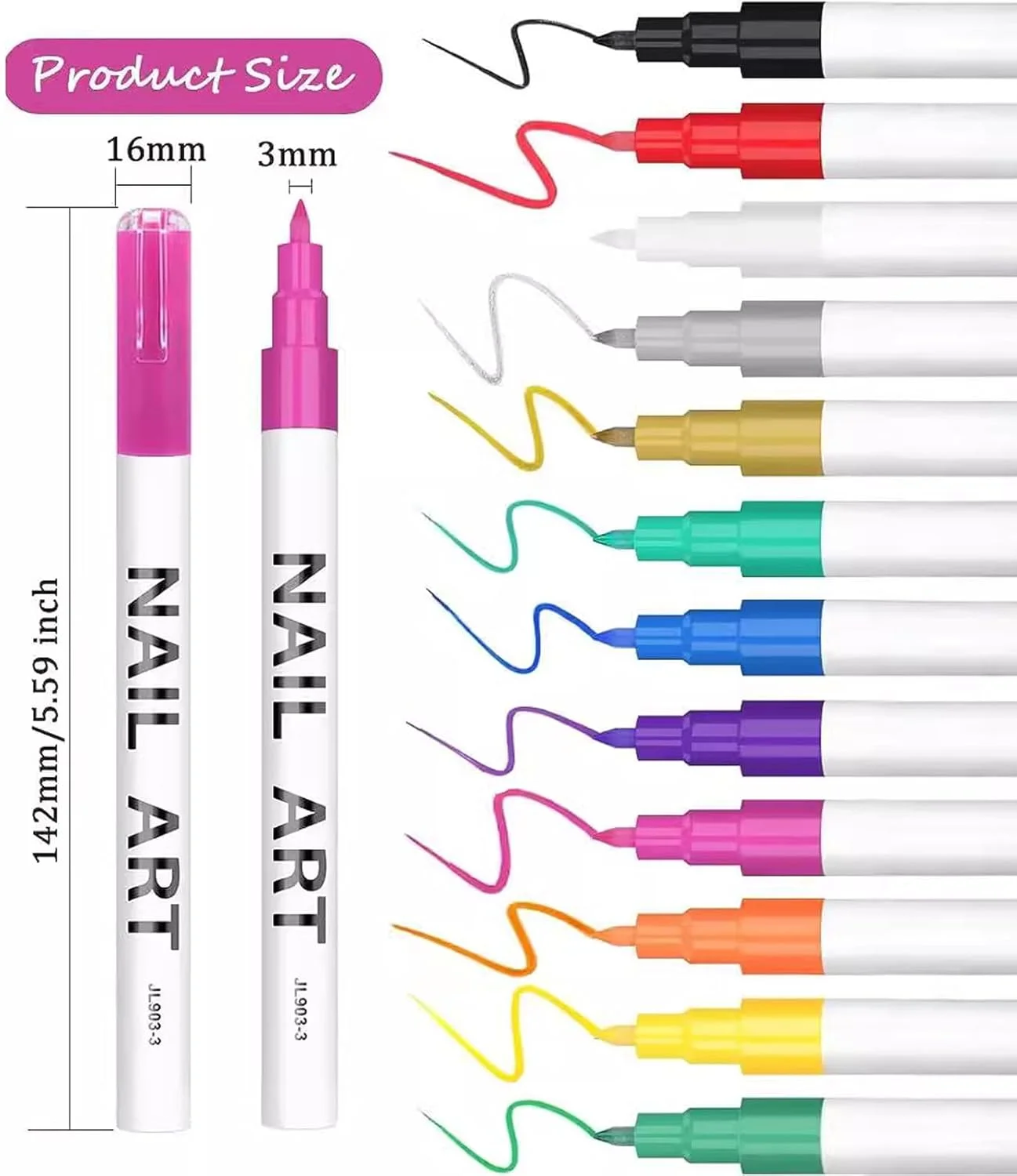 مجموعه ۱۲ رنگی قلم طراحی ناخن سه بعدی تزویق، قلم نقطه گذاری اکریلیک ناخن، قلم خط کشی طراحی ناخن برای طراحی هنری ناخن، مناسب برای استفاده در خانه و سالن مجموعه ۱۲ رنگی قلم طراحی ناخن سه بعدی تزویق، قلم نقطه گذاری اکریلیک ناخن، قلم خط کشی طراحی ناخن برای طراحی هنری ناخن، مناسب برای استفاده در خانه و سالن