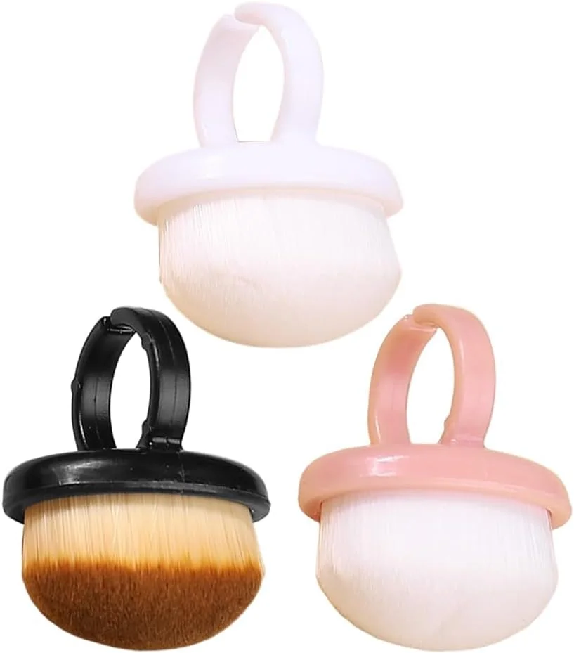 برس گردگیری ناخن تزویق، ابزار تمیز کننده و اسکراب مانیکور و پدیکور، برس نرم با طراحی حلقه ای مناسب، لوازم قابل حمل برای پاک کننده ناخن، 3 عدد