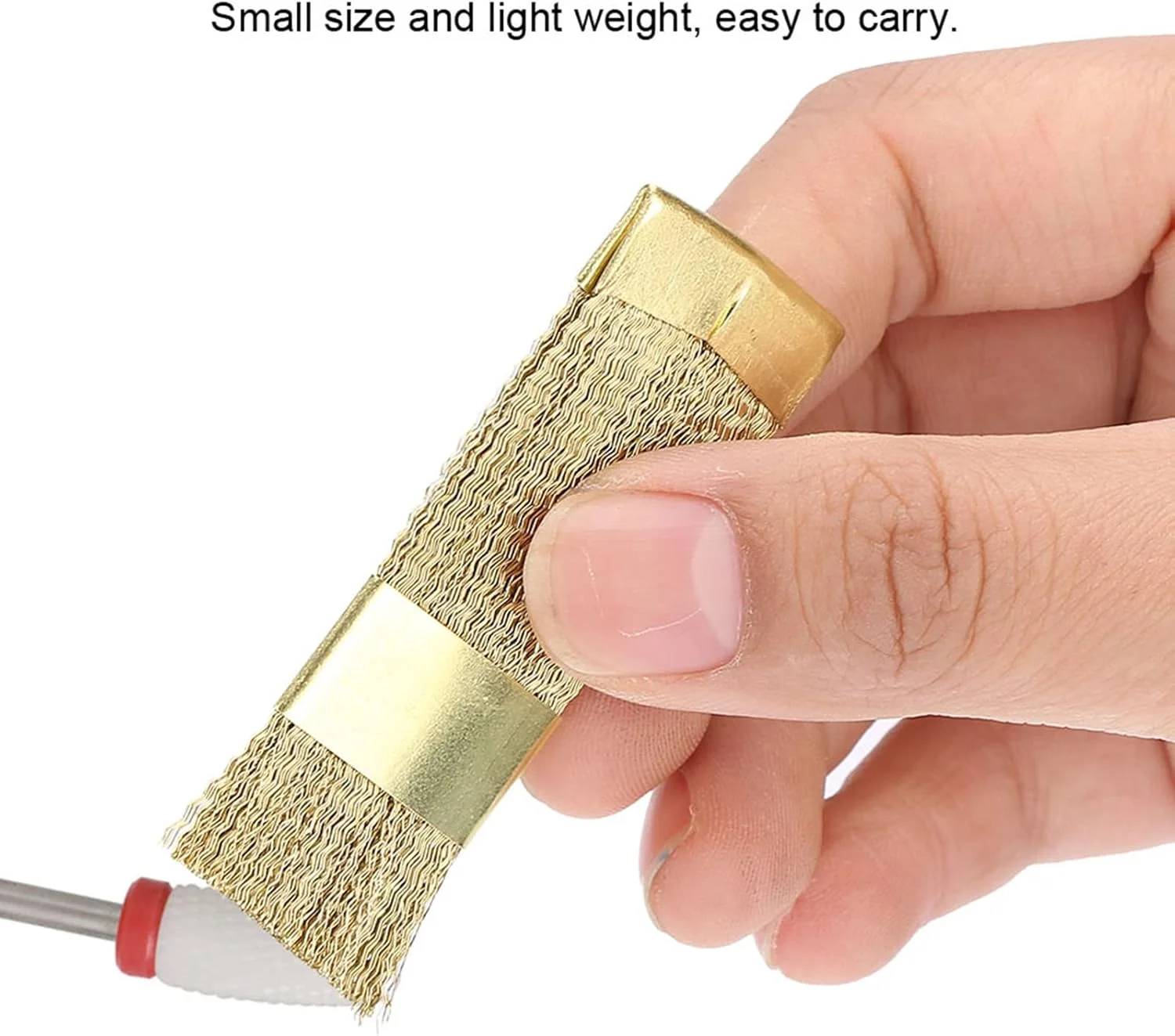 برس تمیز کننده سر سوهان ناخن، سیم مسی بادوام، مناسب برای لوازم جانبی مانیکور برس تمیز کننده سر سوهان ناخن، سیم مسی بادوام، مناسب برای لوازم جانبی مانیکور