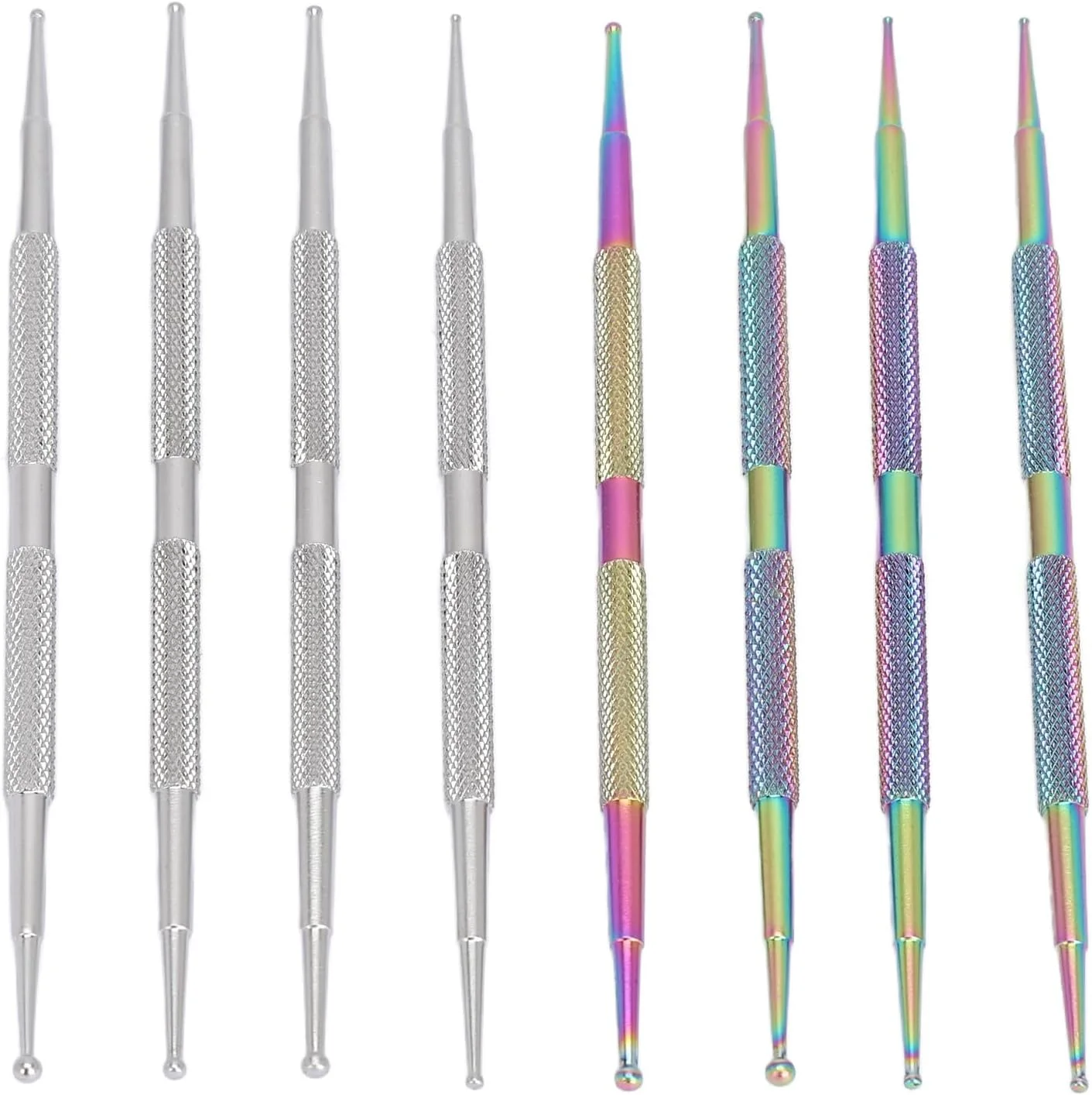 ست ابزار طراحی ناخن Cryfokt شامل ۸ عدد قلم نقطه گذاری، قلم طراحی دو سر برای طراحی و مانیکور ناخن به همراه جعبه نگهداری، مناسب برای طراحی های DIY ناخن