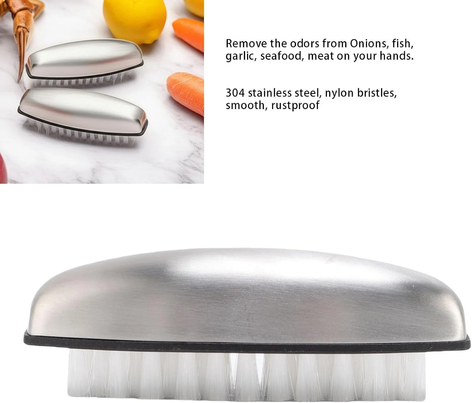 برس ناخن دستی Cryfokt، برس چند منظوره استیل ضد زنگ برای تمیز کردن سبزیجات و شستشو در آشپزخانه - 3 عدد برس ناخن دستی Cryfokt، برس چند منظوره استیل ضد زنگ برای تمیز کردن سبزیجات و شستشو در آشپزخانه - 3 عدد