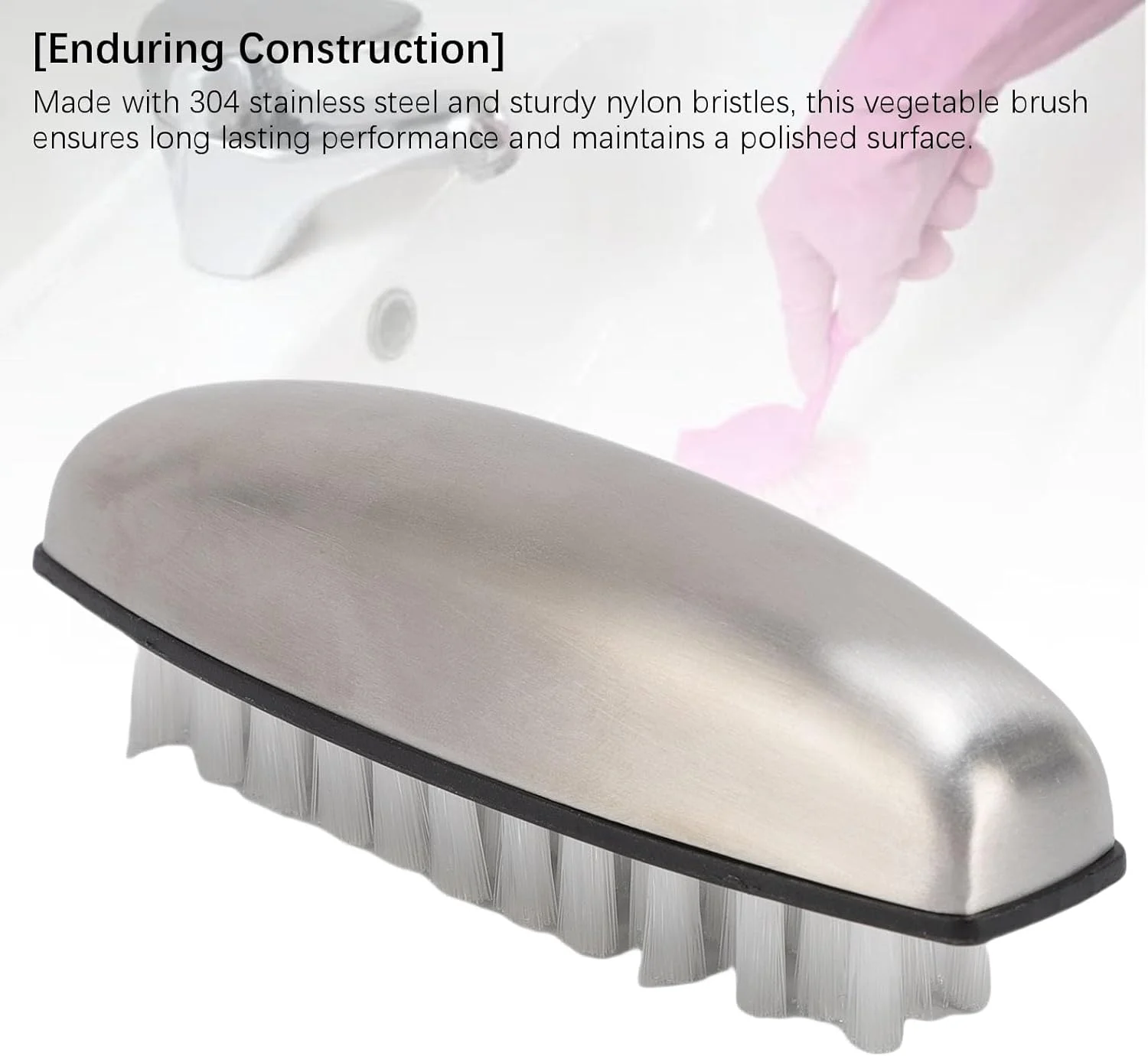 برس ناخن دستی Cryfokt، برس چند منظوره استیل ضد زنگ برای تمیز کردن سبزیجات و شستشو در آشپزخانه - 3 عدد برس ناخن دستی Cryfokt، برس چند منظوره استیل ضد زنگ برای تمیز کردن سبزیجات و شستشو در آشپزخانه - 3 عدد