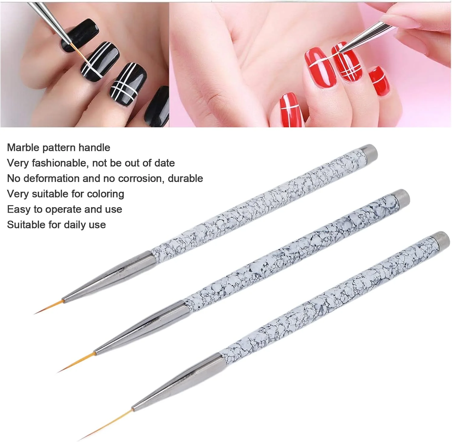 ست قلم موی طراحی ناخن Cryfokt، دسته طرح سنگ مرمر، مناسب برای استفاده حرفه ای در خانه و فروشگاه ست قلم موی طراحی ناخن Cryfokt، دسته طرح سنگ مرمر، مناسب برای استفاده حرفه ای در خانه و فروشگاه