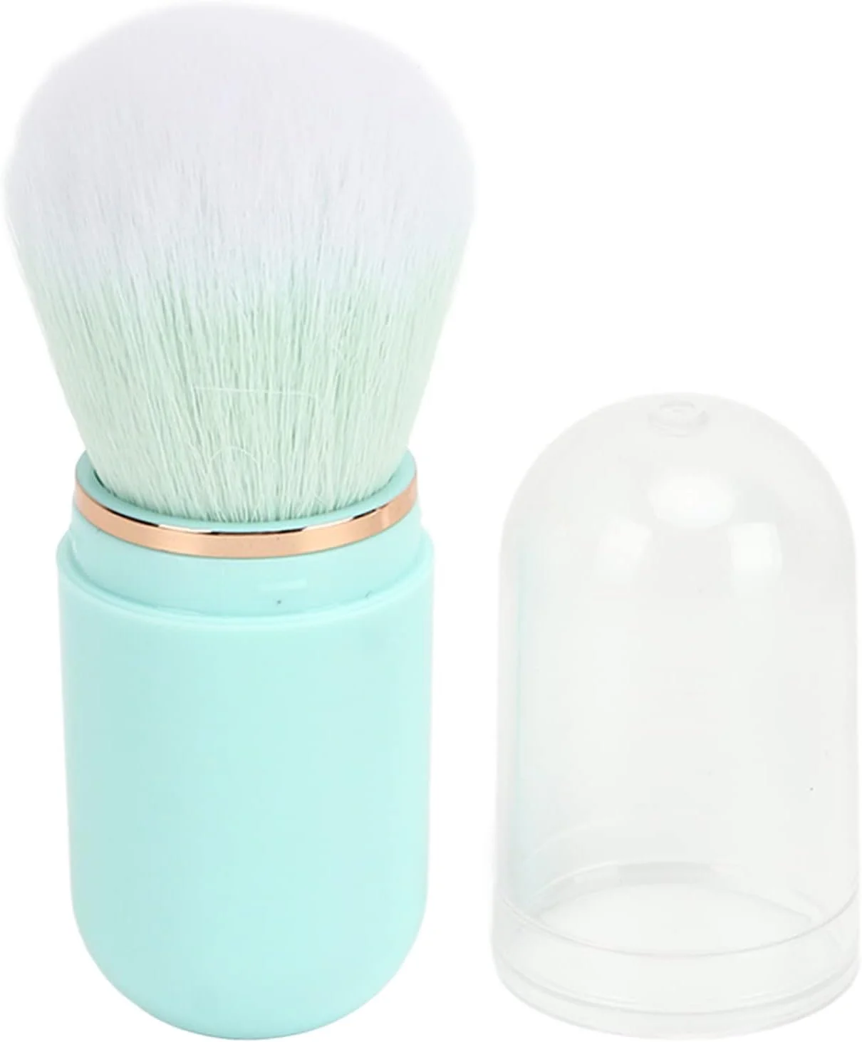 برس گردگیری ناخن Cryfokt، برس پاک کننده پودر طراحی ناخن، برس پودر ناخن الیاف مصنوعی با شکل کپسولی قابل حمل، برس نرم و جمع شونده طراحی ناخن برای طراحی ناخن، رژگونه (سبز)