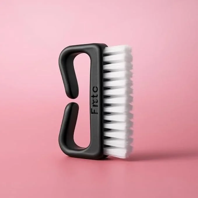 برس ناخن مشکی فیتو - ابزار تمیز کننده ناخن برای مانیکور و پدیکور، اسکراب کوتیکول، دسته بادوام