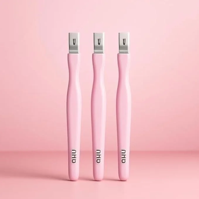 ست ۳ عددی چاقوی کوتیکول فیتو صورتی - ابزار مانیکور و پدیکور استیل ضد زنگ، پوشر کوتیکول برای مراقبت از ناخن