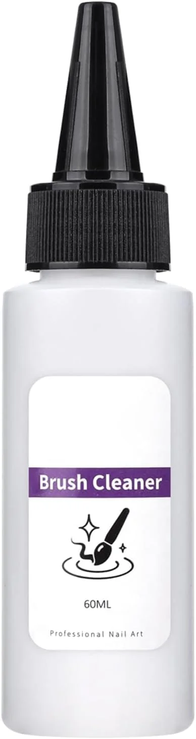 مجموعه 2 عددی قلم شوی برس ناخن با قابلیت تمیز کنندگی سریع، ابزار طراحی ناخن با آب برای محافظت و تغذیه موهای برس، قلم شوی 60 میلی لیتری برای محافظت و تغذیه موهای برس