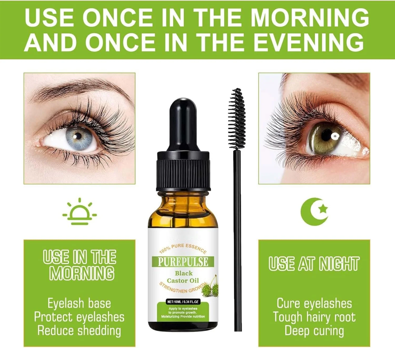 روغن کرچک ارگانیک برای مژه و ابرو، تقویت کننده مژه 10 میلی لیتری با برس اپلیکاتور، روغن رشد طبیعی برای موهای سالم، ناخن ها و حالت دهنده ابرو روغن کرچک ارگانیک برای مژه و ابرو، تقویت کننده مژه 10 میلی لیتری با برس اپلیکاتور، روغن رشد طبیعی برای موهای سالم، ناخن ها و حالت دهنده ابرو