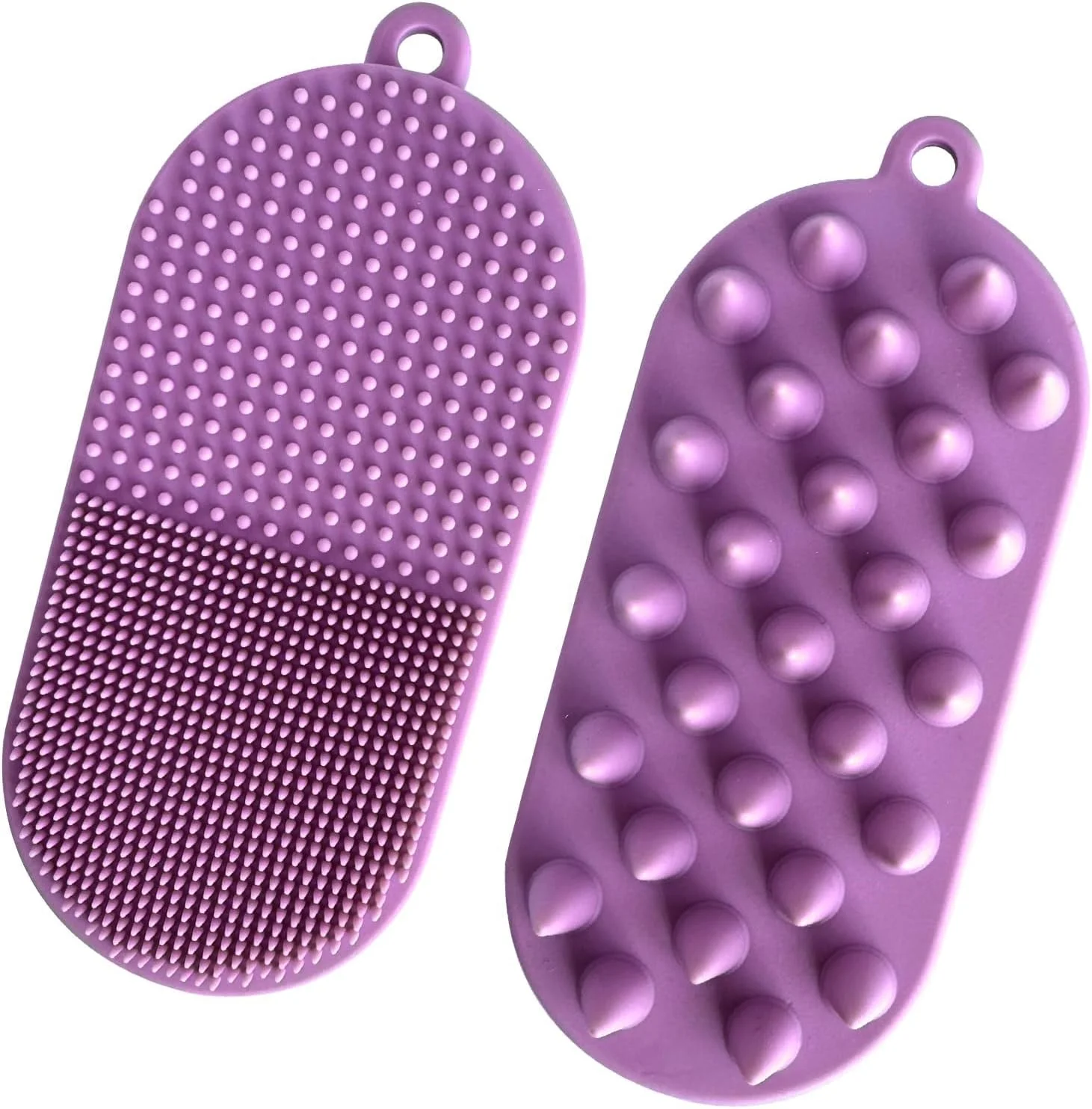 برس ماساژور پوست سر سیلیکونی و برس پاک کننده صورت 2 در 1، ماساژور لایه بردار مو با اسکرابر نرم سیلیکونی صورت برای پاکسازی عمیق، از بین بردن جوش های سرسیاه، استفاده مرطوب و خشک برای آقایان و بانوان