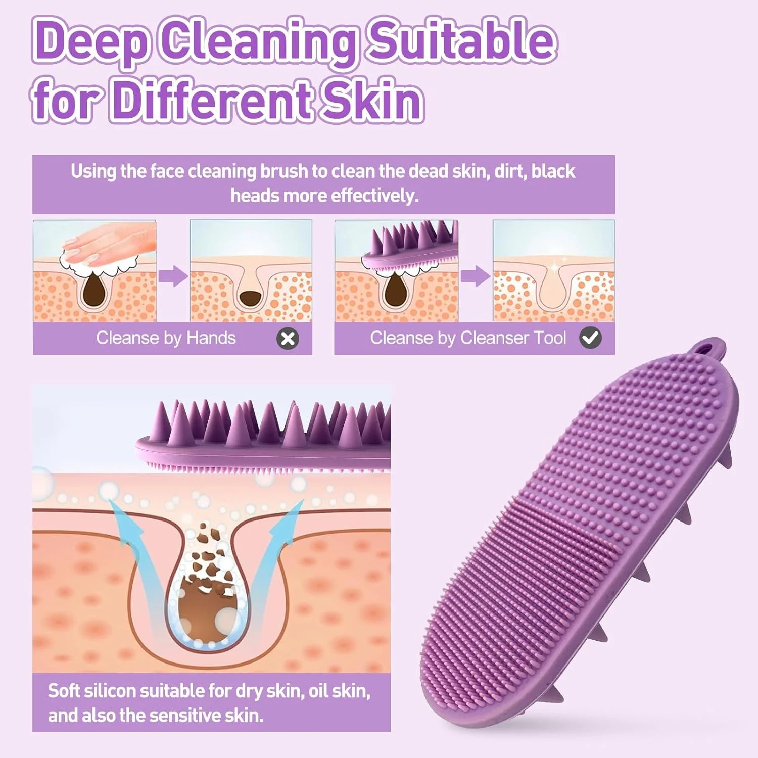 برس ماساژور پوست سر سیلیکونی و برس پاک کننده صورت 2 در 1، ماساژور لایه بردار مو با اسکرابر نرم سیلیکونی صورت برای پاکسازی عمیق، از بین بردن جوش های سرسیاه، استفاده مرطوب و خشک برای آقایان و بانوان برس ماساژور پوست سر سیلیکونی و برس پاک کننده صورت 2 در 1، ماساژور لایه بردار مو با اسکرابر نرم سیلیکونی صورت برای پاکسازی عمیق، از بین بردن جوش های سرسیاه، استفاده مرطوب و خشک برای آقایان و بانوان