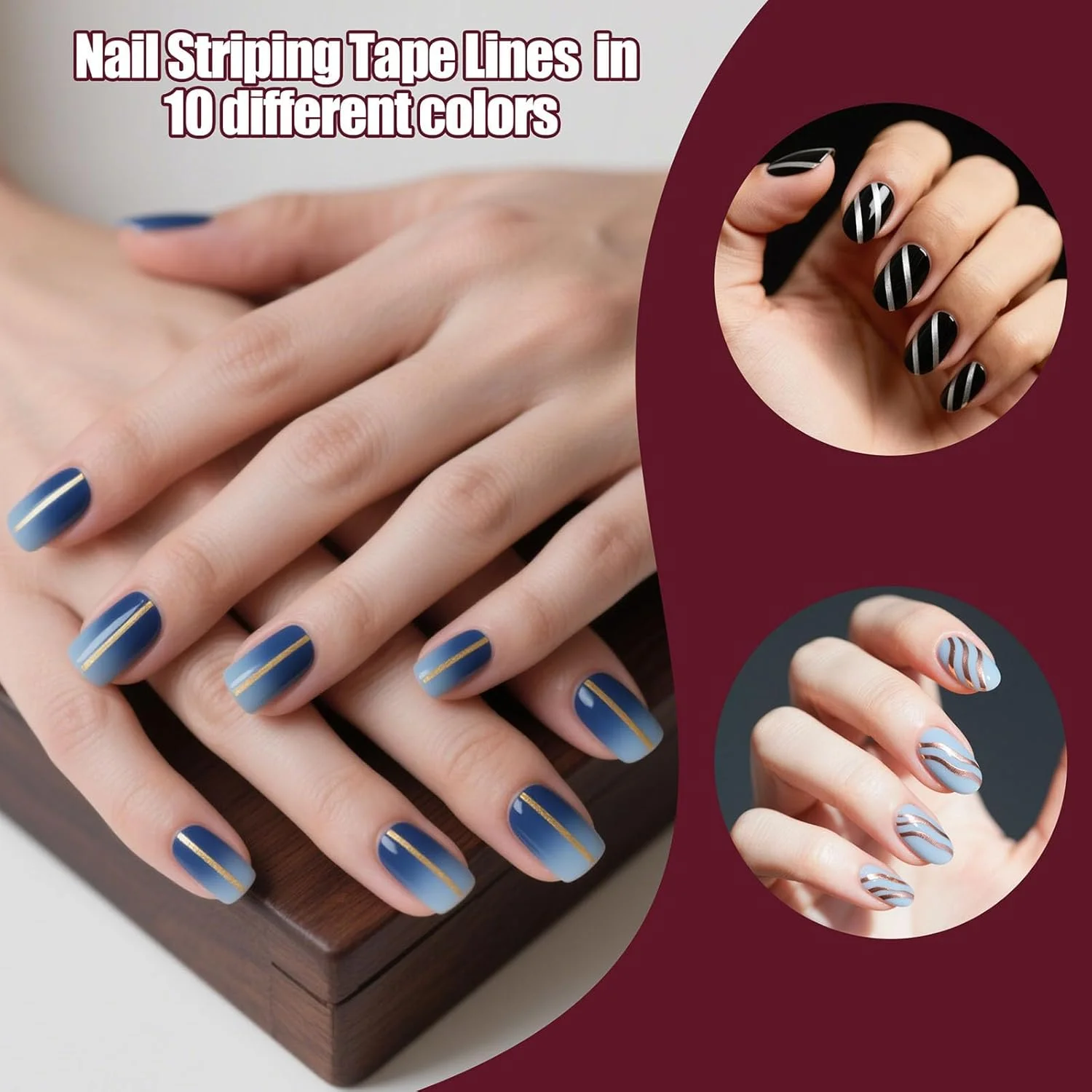 مجموعه نوار طراحی ناخن Artdone به همراه قلم های طراحی ناخن، ابزار نقطه گذاری و برس های خطی برای طراحی و نقاشی جزئیات کوچک لاک ژل