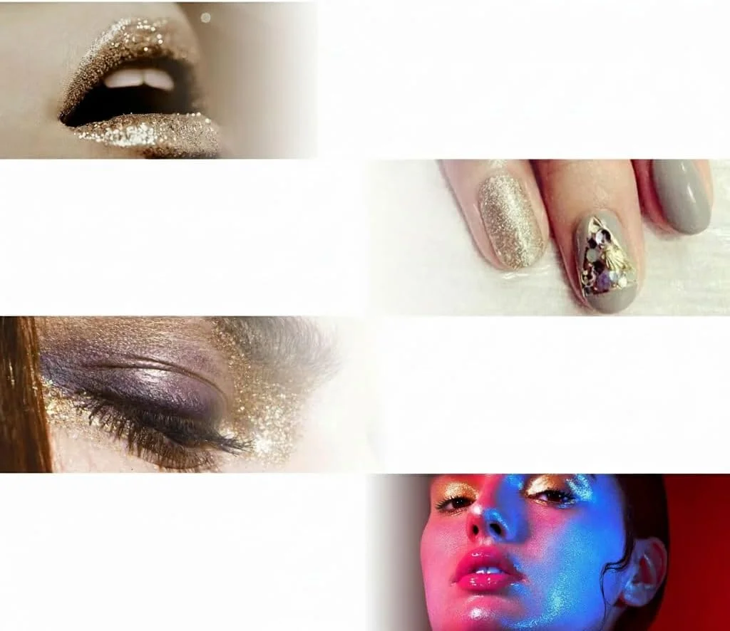 ست براق کننده لب 4 رنگ، براق کننده لب و رژ لب متالیک الماسی، ست آرایشی براق ضد آب و ماندگار برای هنر ناخن