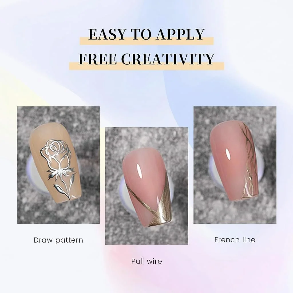 ست لاک ژل طراحی ناخن 12 رنگ، کیت لاک خط چشم اکلیلی، هنر طراحی خط چشم اکلیلی ژل برای طراحی ناخن حرفه ای DIY، چسب لاک ژل خط چشم، طراحی هنر ناخن، کیت مانیکور DIY سالن ناخن