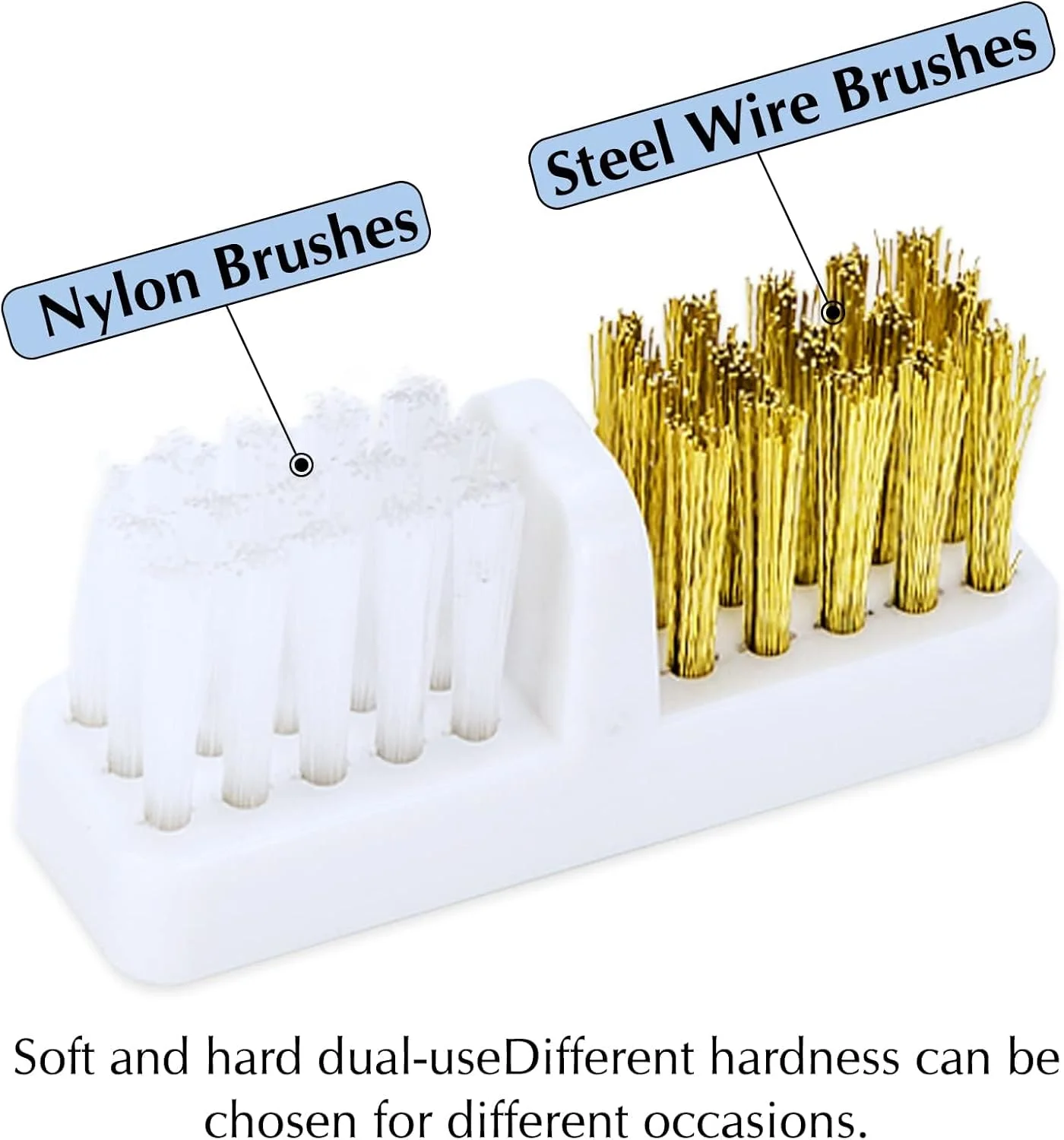 ابزار تمیز کننده سر سوهان ناخن، مناسب برای سر سوهان های کاربید/سر سوهان های سرامیکی، با برس سیمی فولادی و نایلونی، محفظه تمیز کننده، پوشش محافظ شفاف، مشکی