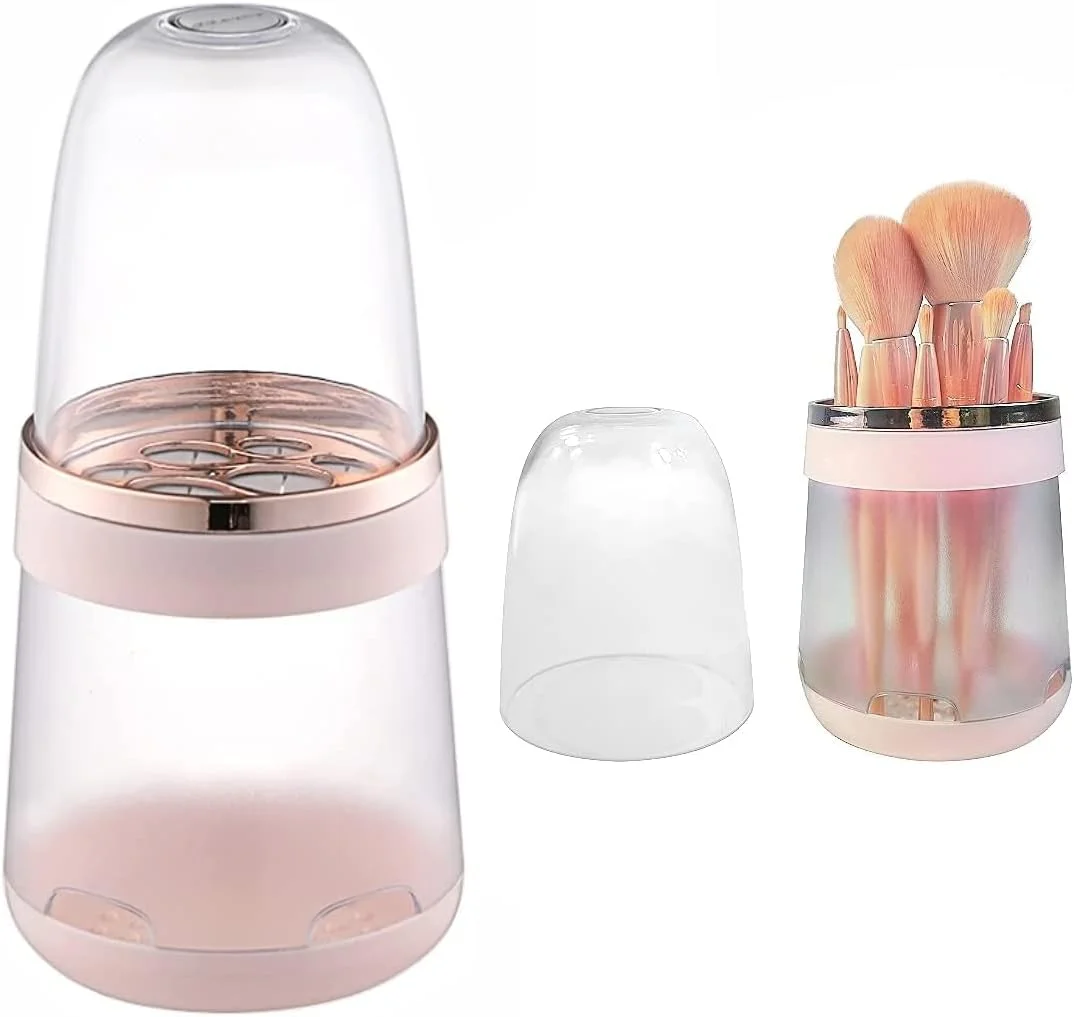 نگهدارنده برس آرایشی KASTWAVE، جعبه نگهداری برس های آرایشی، سازمان دهنده برس های آرایشی جداشدنی، جعبه نمایش لوازم آرایشی با دریچه برای خشک کردن، ضد آب و ضد گرد و غبار