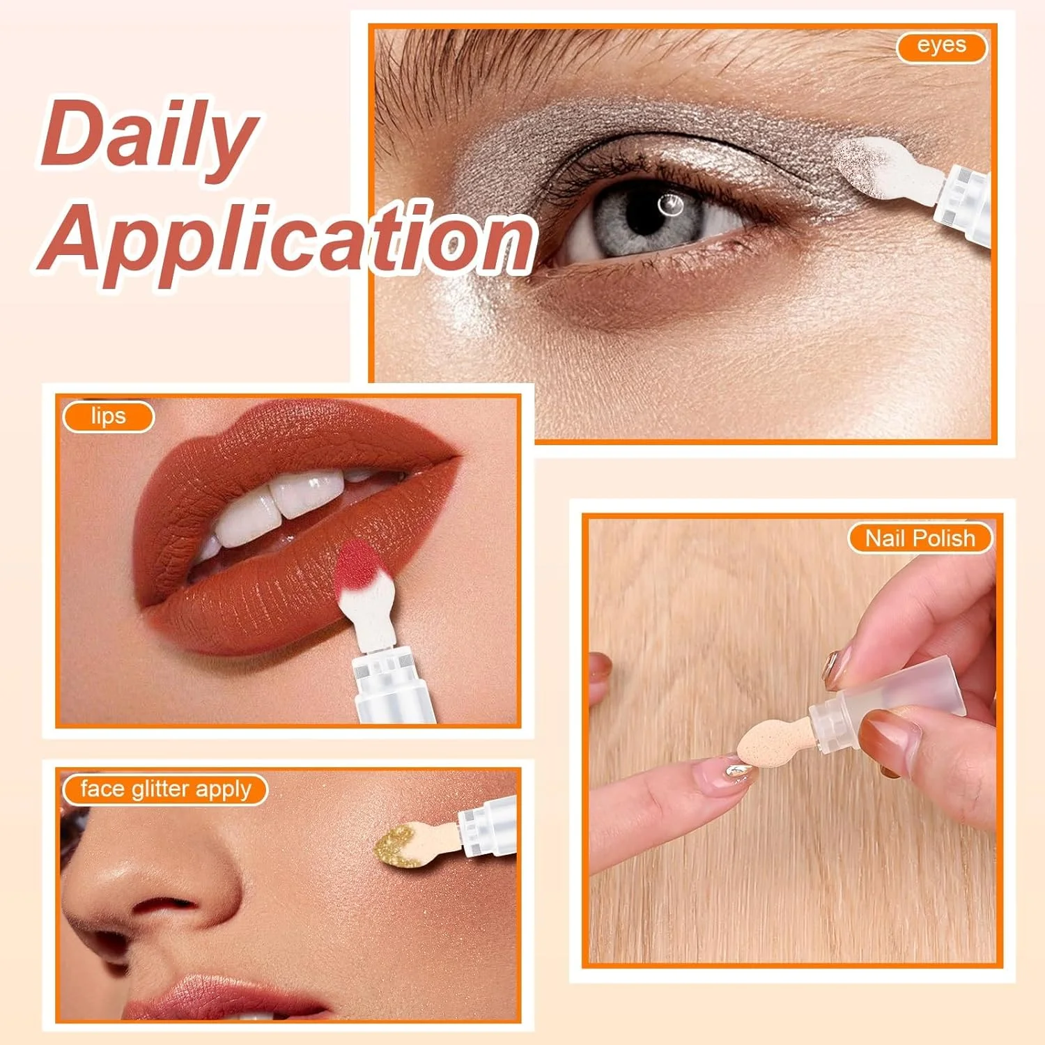 براش های اسفنجی 5 قسمتی، اپلیکاتورهای آرایشی قابل حمل و جداشدنی، چوب های ترکیب کننده برای سایه چشم، کانسیلر، فونداسیون، ست ابزار آرایشی چند منظوره، 6 عدد