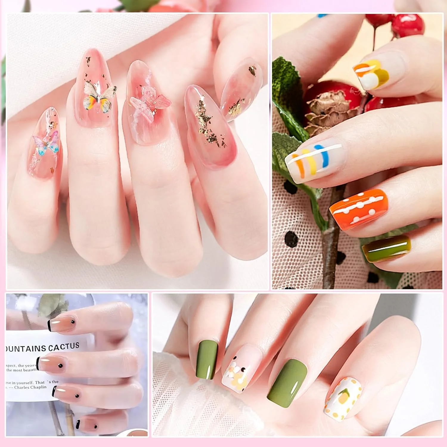 ابزار طراحی ناخن - قلم طراحی ناخن، ست مانیکور شش کاره با طراحی قلم توپی برای طراحی نقطه ای مناسب استفاده در منزل و سالن (رنگی)