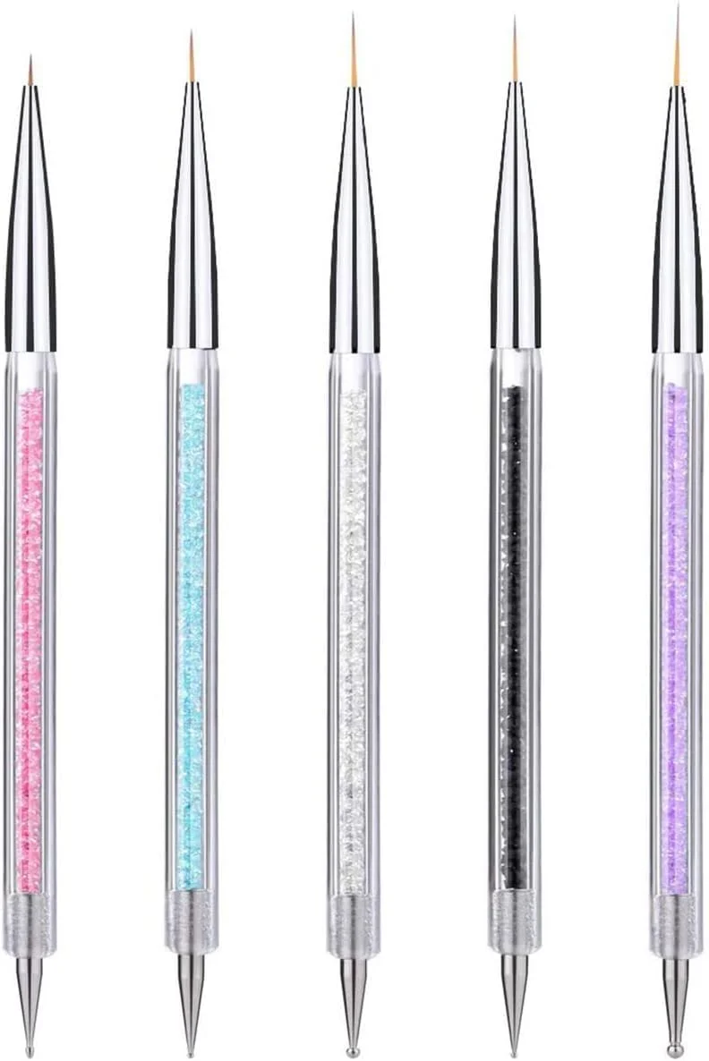 ست 5 عددی قلم طراحی ناخن دو طرفه KASTWAVE، ابزار طراحی ناخن، قلم های طراحی ناخن، قلم طراحی ناخن، قلم نقطه گذاری