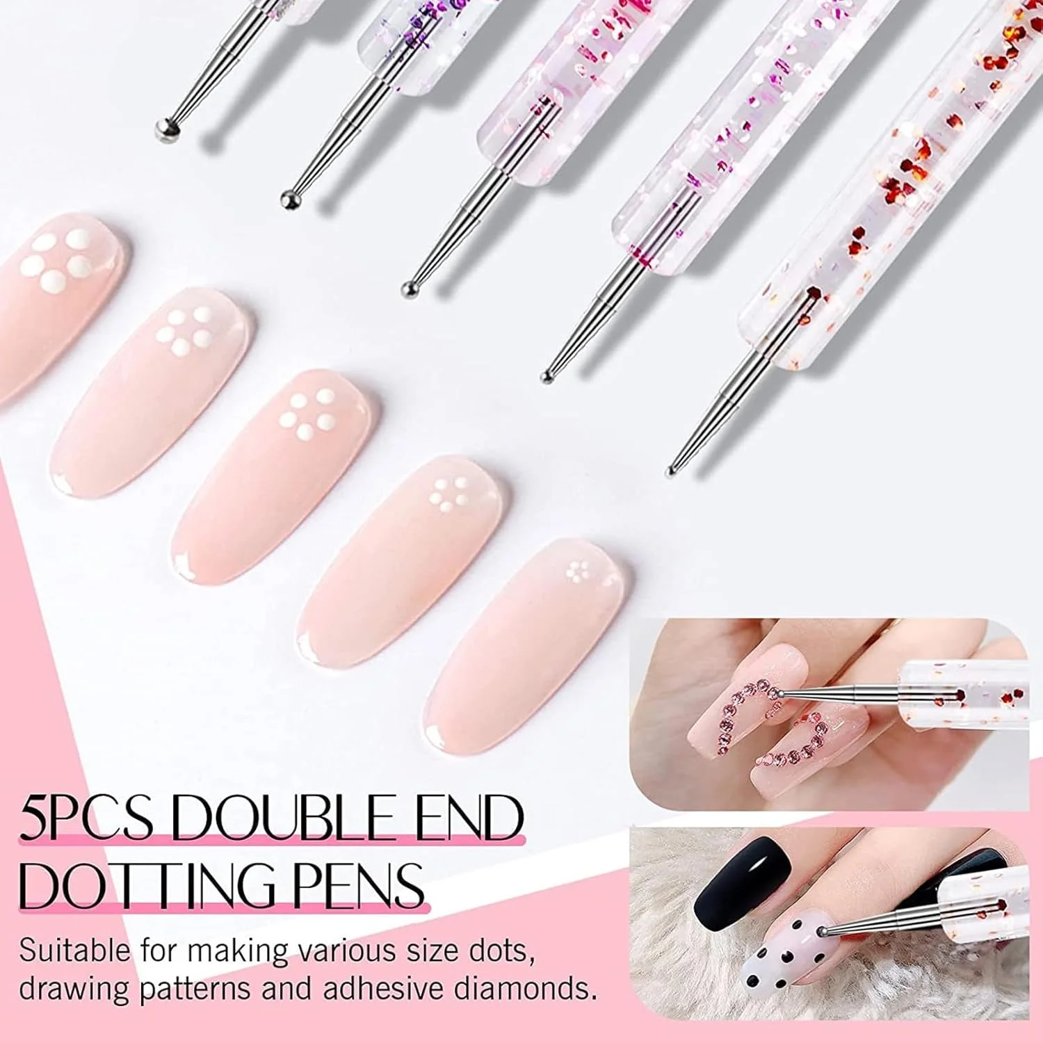 ست ۳۱ عددی برس های طراحی ناخن حرفه ای KASTWAVE، کیت برس طراحی ناخن اکریلیک با ابزارهای نقطه گذاری، طراحی خط و گردگیری برای طراحی ناخن DIY در خانه یا سالن