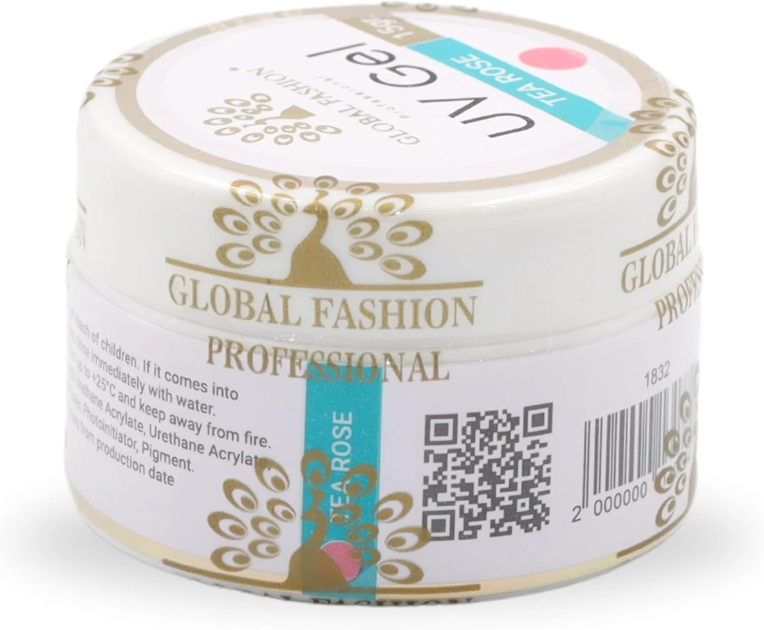 ژل یو وی حرفه ای گلوبال فشن برای کاشت ناخن | (Tea Rose 15g)