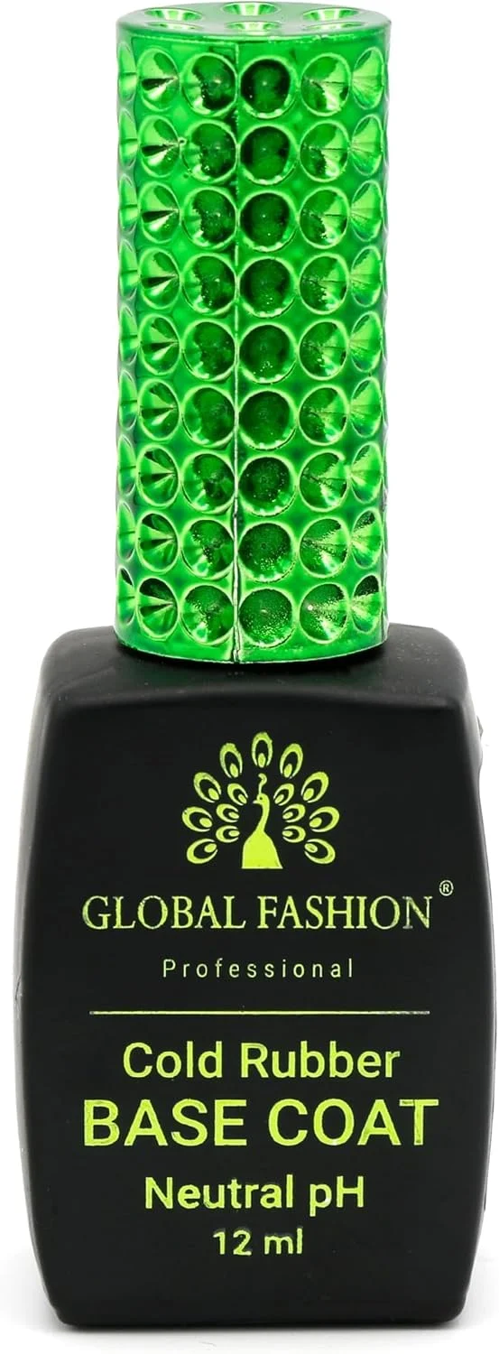 ژل بیس کت رابر شفاف حرفه ای گلوبال فشن - لاک ژل خیساندنی UV/LED، چسبندگی قوی، انعطاف پذیر و ماندگار، فرمول تقویت کننده ناخن (بیس کت رابر فوق العاده قوی، 12 میلی لیتر)