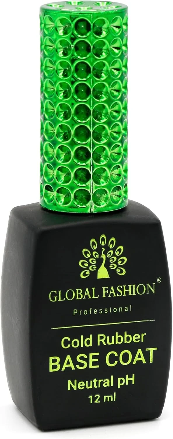 ژل بیس کت رابر شفاف حرفه ای گلوبال فشن - لاک ژل خیساندنی UV/LED، چسبندگی قوی، انعطاف پذیر و ماندگار، فرمول تقویت کننده ناخن (بیس کت رابر فوق العاده قوی، 12 میلی لیتر)