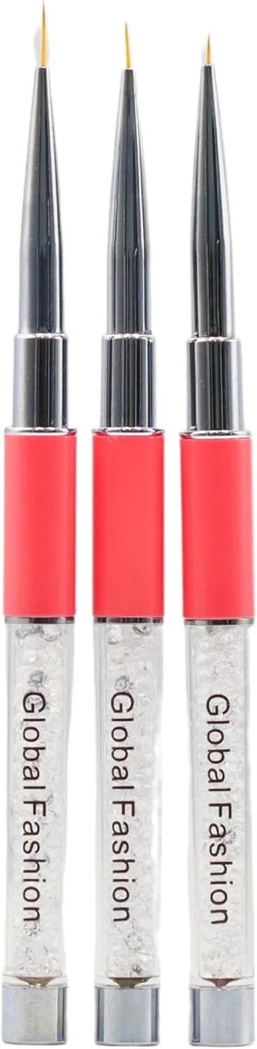 ست قلم موی طراحی حرفه ای و شیک گلوبال فشن (3 سایز) - شفاف