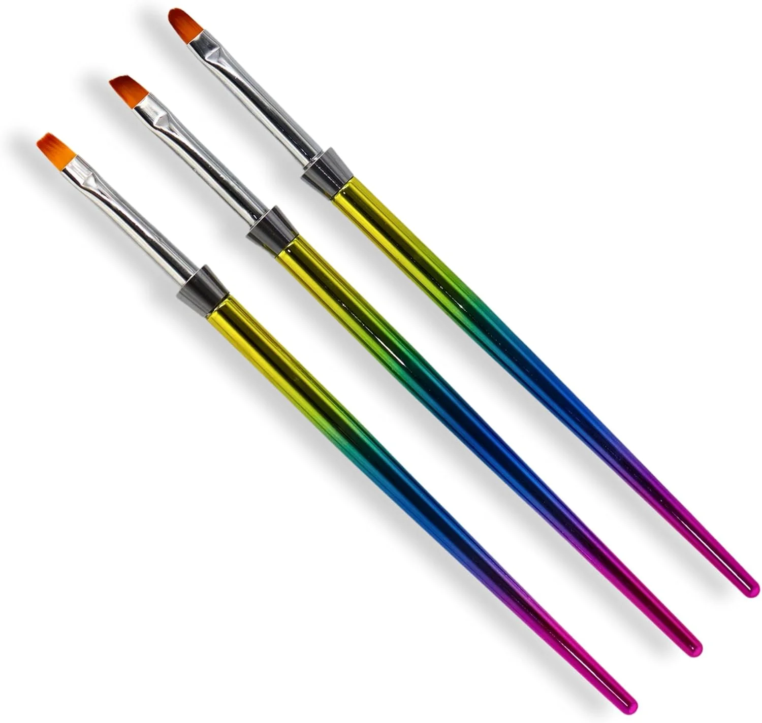 ست قلم موی طراحی ناخن حرفه ای گلوبال فشن با قلم موهای تخت، بیضی و مصنوعی - طراحی های هنری خیره کننده ناخن را در خانه ایجاد کنید (3 عدد، چند رنگ)