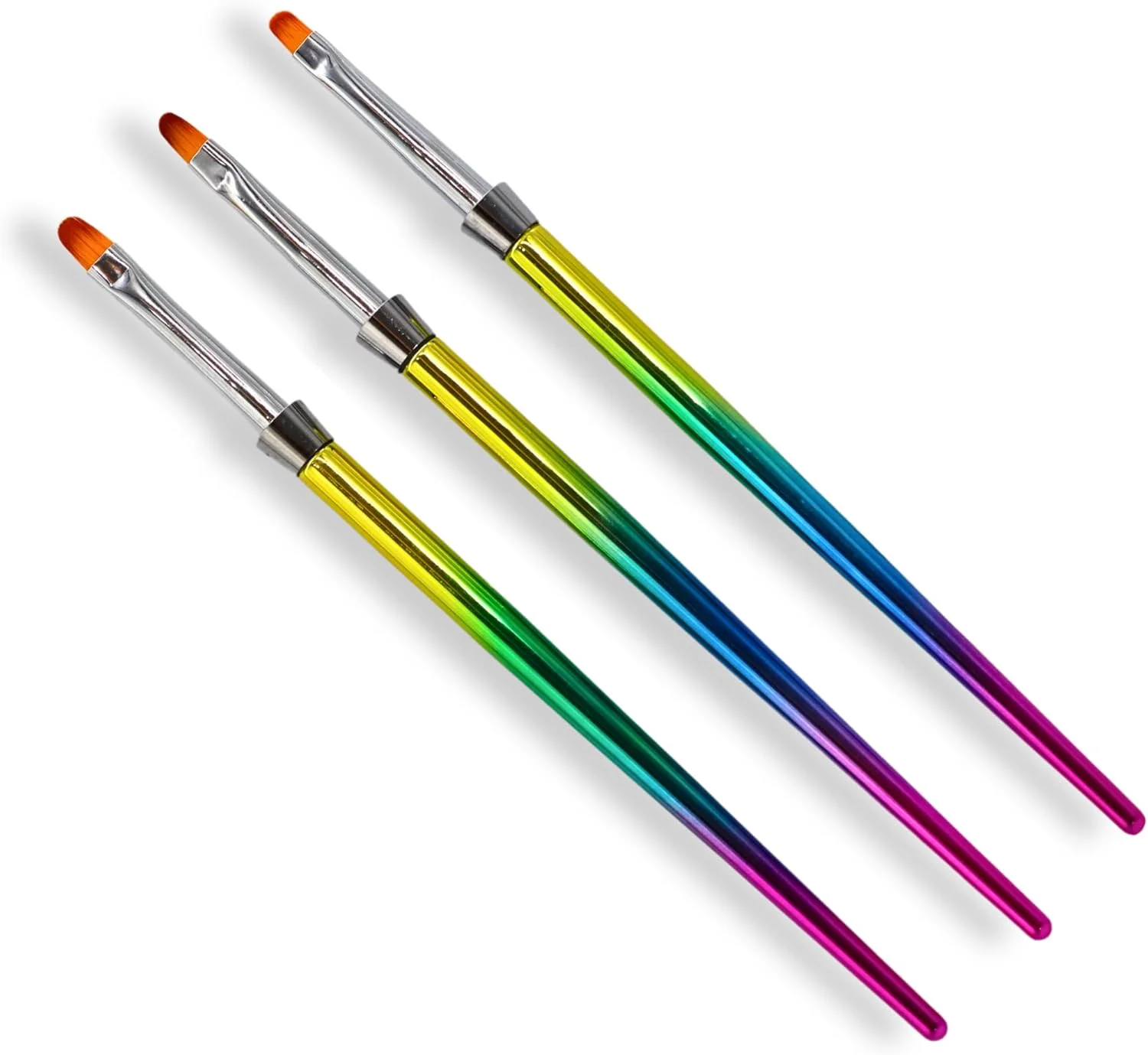 ست قلم موی طراحی ناخن حرفه ای گلوبال فشن با قلم موی بیضی شکل برای ژل یو وی - طراحی های هنری خیره کننده ناخن را در خانه ایجاد کنید (3 عدد، چند رنگ)