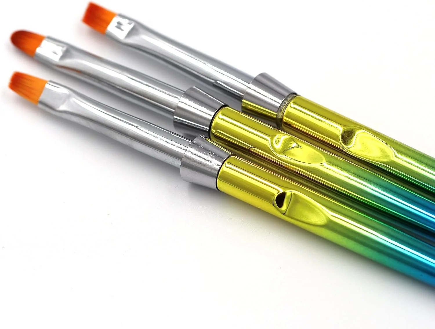 ست قلم موی طراحی ناخن حرفه ای گلوبال فشن با قلم موهای تخت، بیضی و مصنوعی - طراحی های هنری خیره کننده ناخن را در خانه ایجاد کنید (3 عدد، چند رنگ)