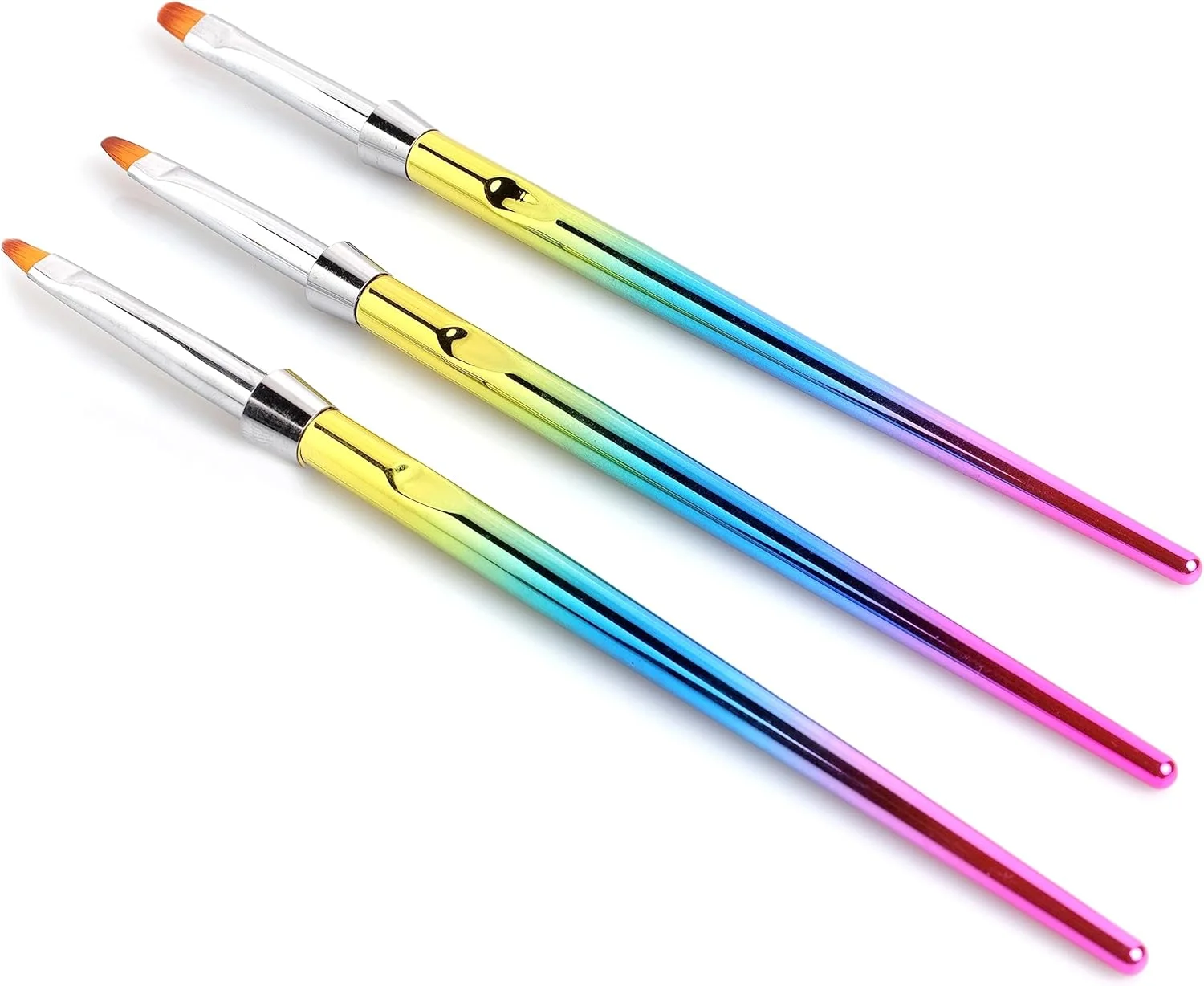 ست قلم موی طراحی ناخن حرفه ای گلوبال فشن با قلم موی بیضی شکل برای ژل یو وی - طراحی های هنری خیره کننده ناخن را در خانه ایجاد کنید (3 عدد، چند رنگ)