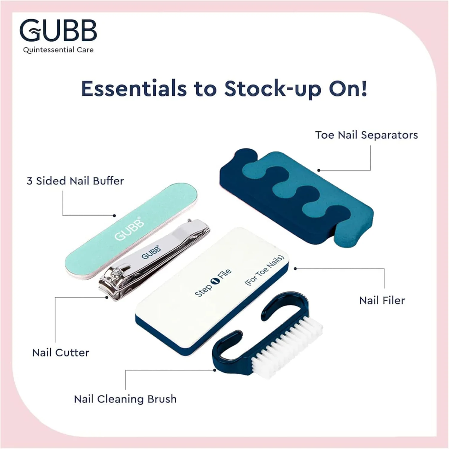 مجموعه ابزار پدیکور GUBB برای زنان، شامل برس پا (کیت پدیکور)