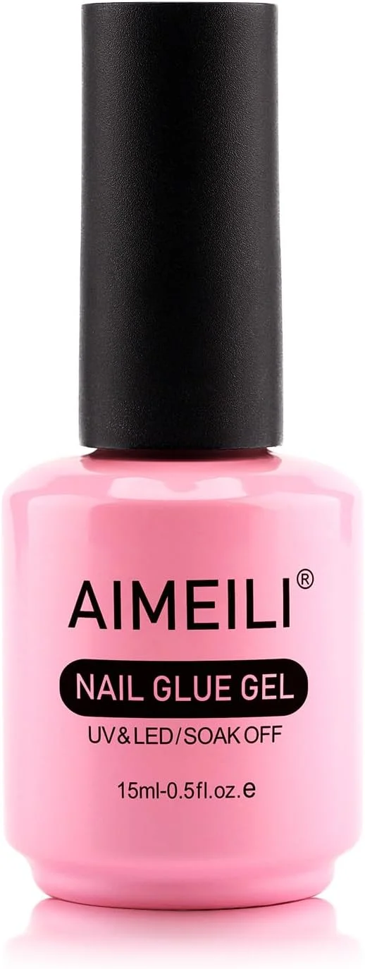 چسب ناخن AIMEILI برای کاشت ناخن اکریلیک، چسب فوق العاده قوی با برس، چسب ژل شفاف برای چسباندن ناخن های ژلی نرم، ناخن های اکریلیک، ناخن های مصنوعی و تیپ، نیاز به خشک شدن با UV LED