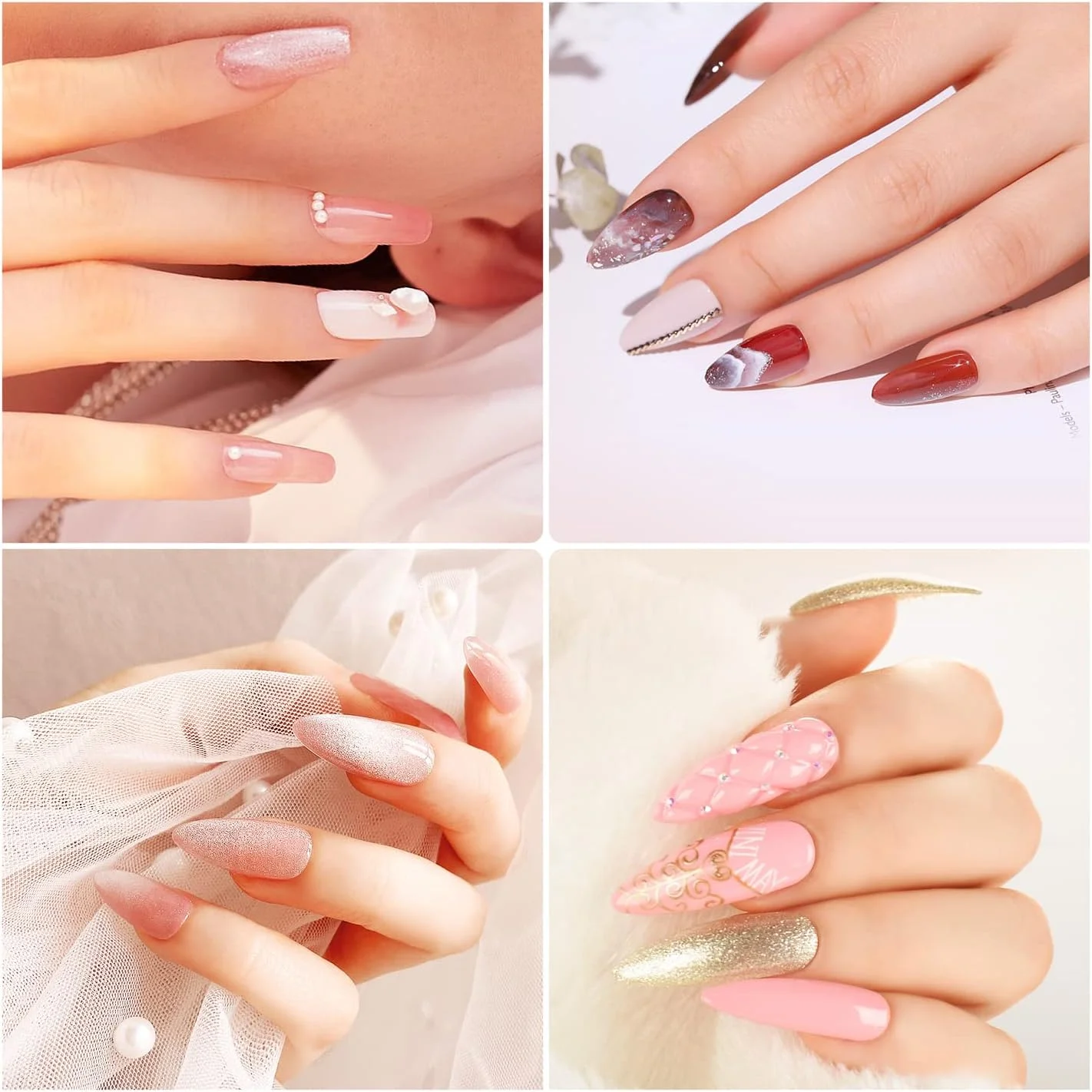 ست چسب کاشت ناخن ایرووامی، ژل تقویت کننده ناخن، ژل یو وی/ال ای دی، دستگاه خشک کن ناخن، بیس کت، تاپ کت به همراه برس ناخن، سوهان ناخن، گیره ناخن و ابزار مانیکور