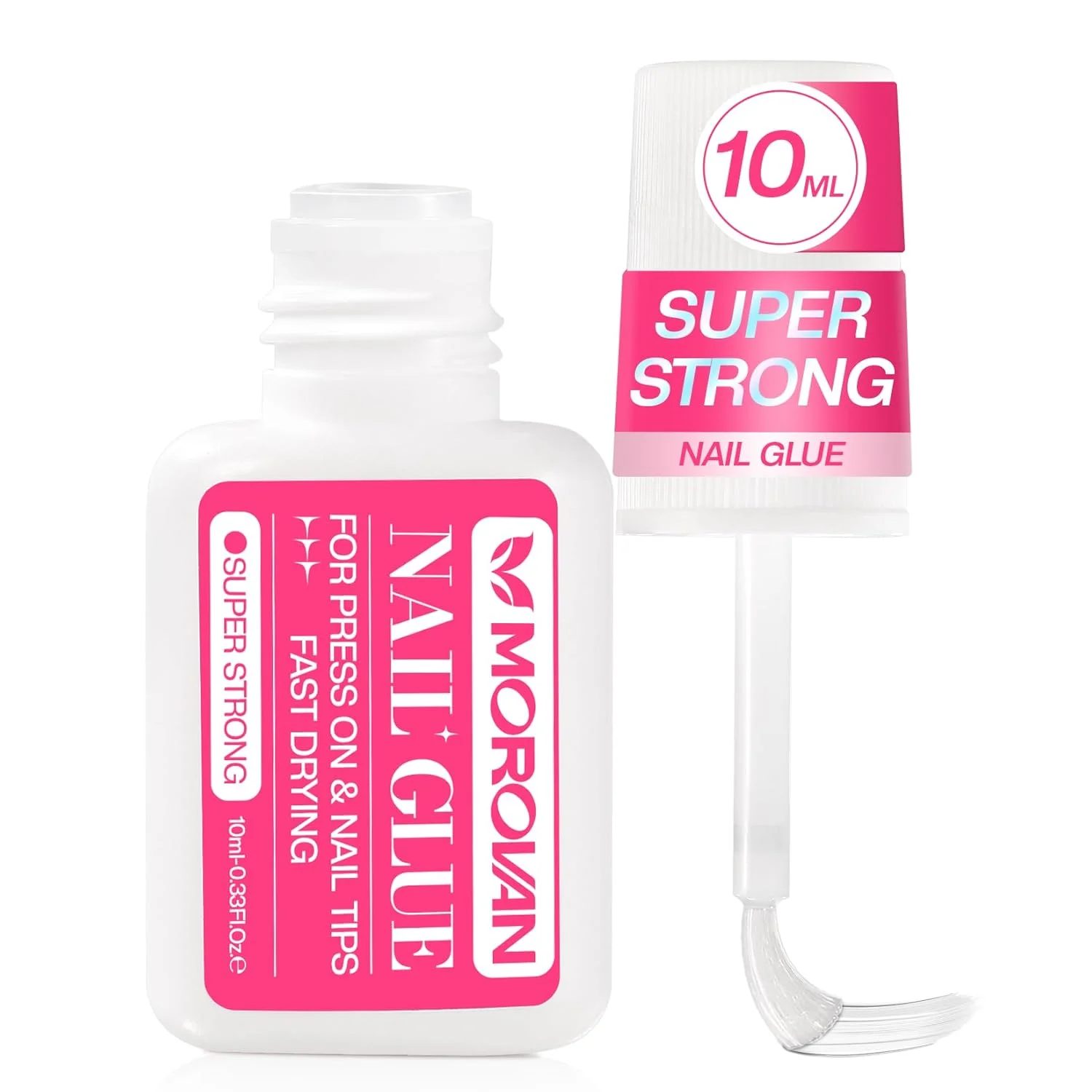 چسب ناخن فوق العاده قوی مورووان: چسب ناخن برای ناخن های مصنوعی و تیپ های ناخن اکریلیک، ماندگاری طولانی، خشک شدن سریع، بدون نیاز به نور یو وی، مناسب برای مبتدیان، استفاده در منزل یا سالن