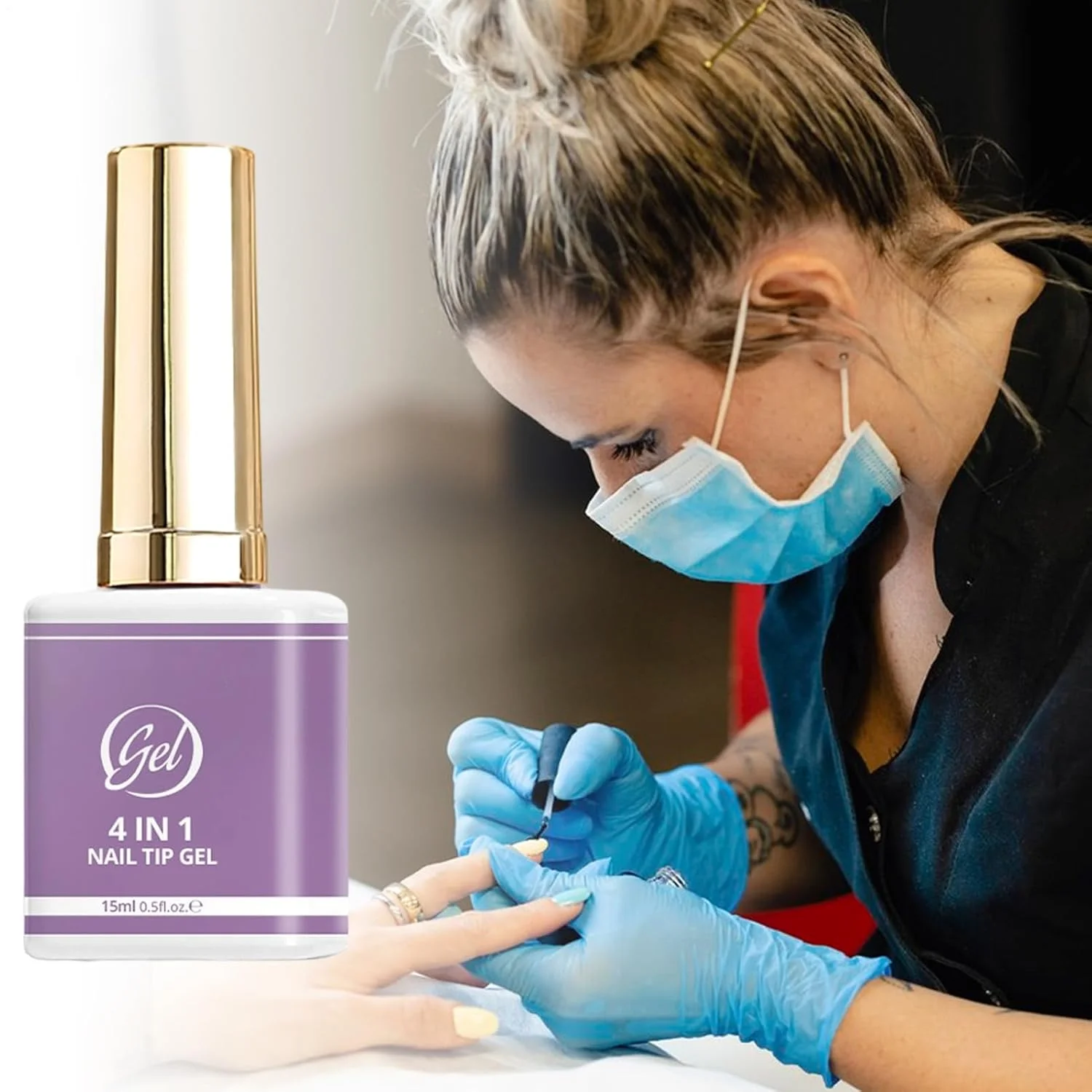 چسب کاشت ناخن LED | 15 میلی لیتر 4 در 1 حرفه ای با ماندگاری طولانی | چسب اکستنشن ناخن با نور UV | برای زنان، دختران، نوجوانان، مبتدیان، استفاده خانگی، سالن، مهمانی، تمرین مانیکور، تزئین