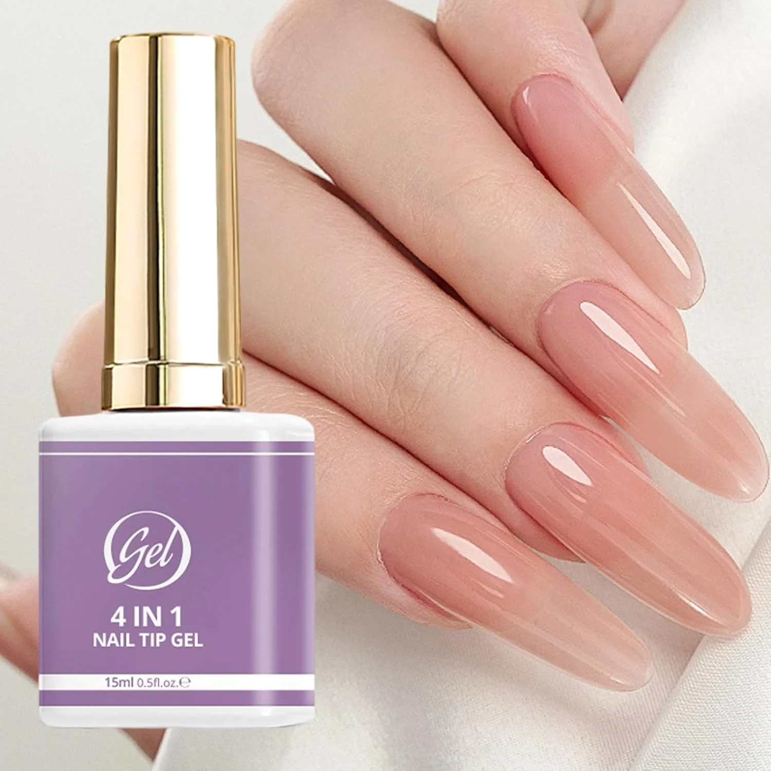 چسب ناخن UV - چسب ماندگار 15 میلی لیتری 4 در 1، چسب اکستنشن ناخن با نور UV | برای زنان، دختران، نوجوانان، مبتدیان، سالن خانگی، مهمانی، تمرین مانیکور، دکوراسیون