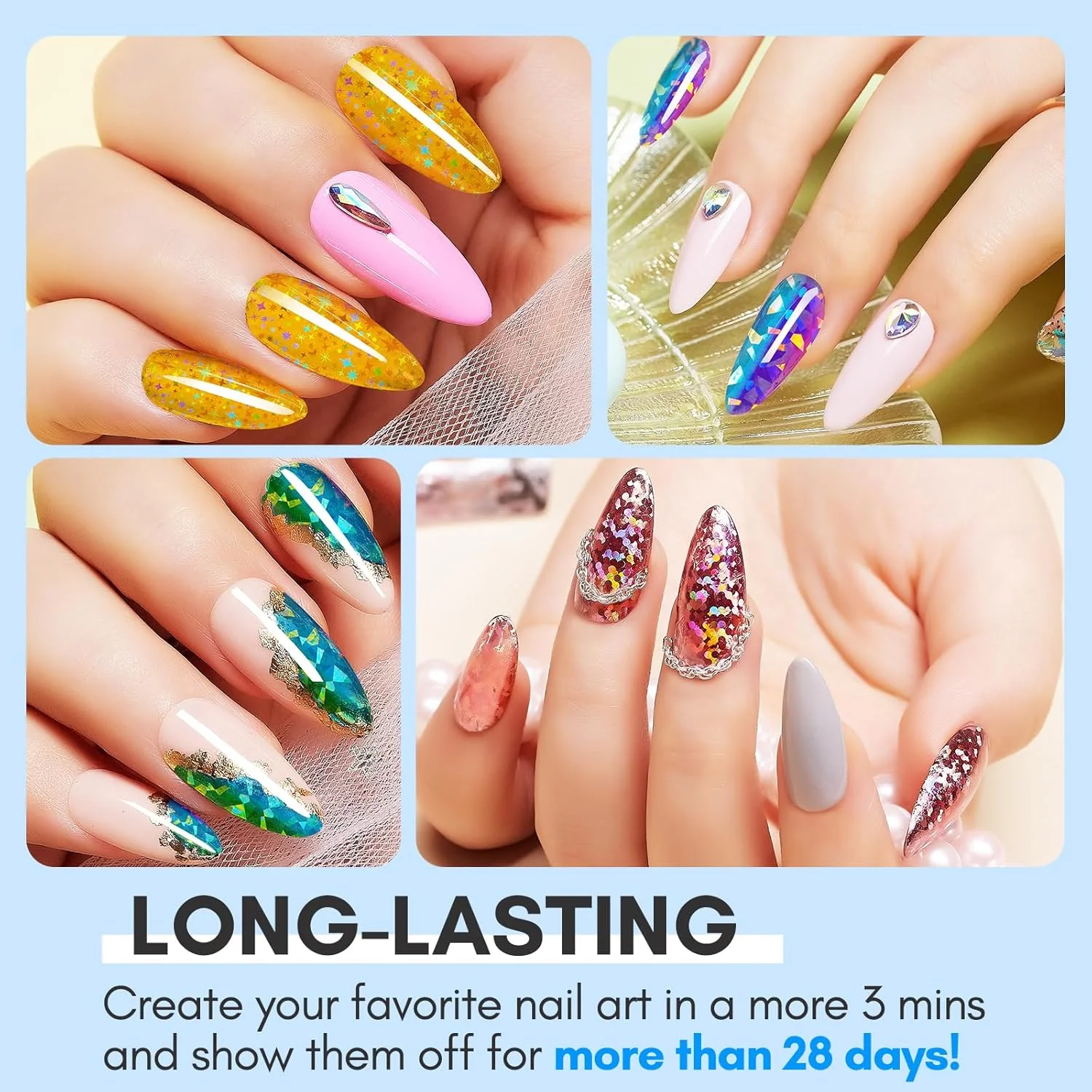 چسب فویل طراحی ناخن ماکارت برای استیکرهای فویلی، انتقال طرح روی ناخن، هنر مانیکور DIY، ۱۵ میلی لیتر، ۲ عدد، نیاز به لامپ UV LED و خیساندن چسب فویل طراحی ناخن ماکارت برای استیکرهای فویلی، انتقال طرح روی ناخن، هنر مانیکور DIY، ۱۵ میلی لیتر، ۲ عدد، نیاز به لامپ UV LED و خیساندن