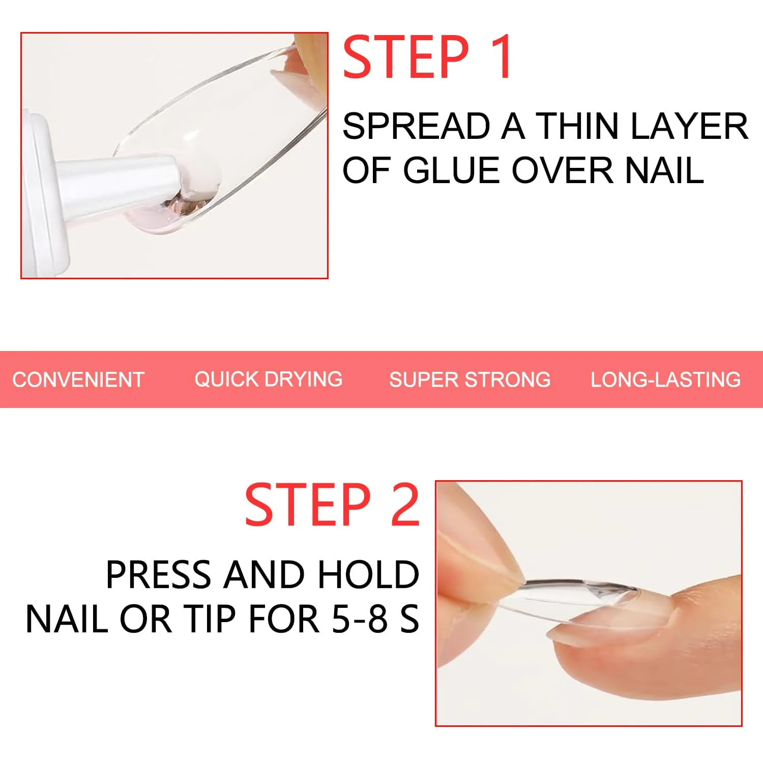 چسب ناخن نیمه جامد 4 عددی برای ناخن های مصنوعی، چسب ناخن فوق العاده قوی و سریع خشک شونده برای ناخن های اکریلیک و تیپ های مصنوعی، ژل ناخن حرفه ای برای چسباندن ناخن های شکسته، بدون نیاز به لامپ UV - ماندگاری طولانی