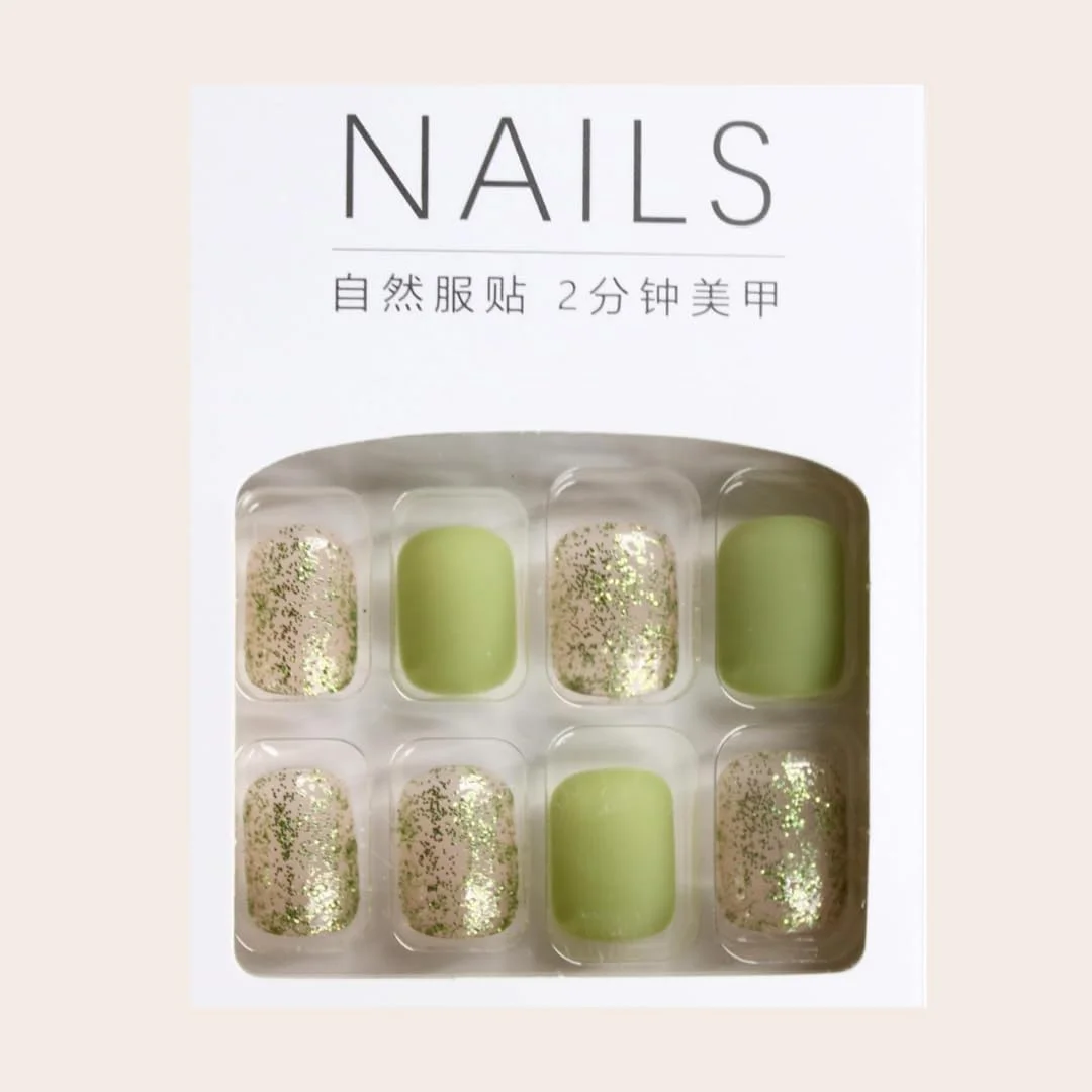 JustCartUp اکلیل | 24 عدد | کیت مانیکور DIY | ناخن مصنوعی طرح فرانسوی | کیت ناخن چسبی برای زنان و دختران