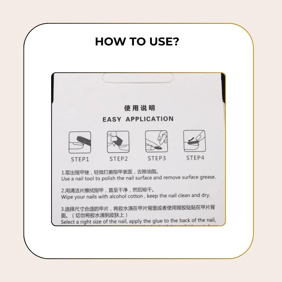 JustCartUp اکلیل | 24 عدد | کیت مانیکور DIY | ناخن مصنوعی طرح فرانسوی | کیت ناخن چسبی برای زنان و دختران