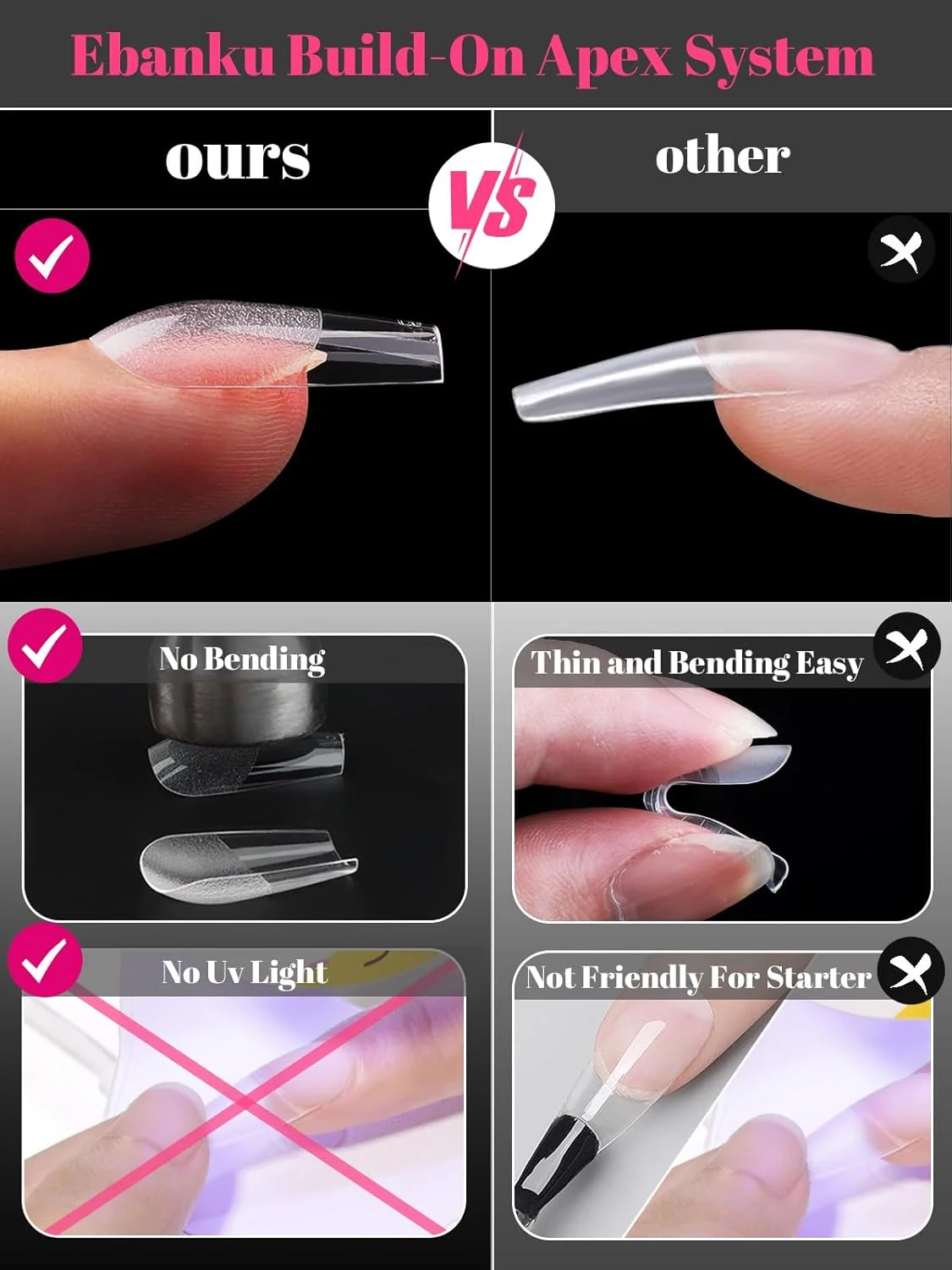 تیپ ناخن مربعی متوسط EBANKU، 450 عدد، ناخن مصنوعی از پیش فرم داده شده، تیپ ناخن ژلی شفاف، مناسب برای کاشت ناخن، مناسب برای DIY با چسب خشکشونده سریع تیپ ناخن مربعی متوسط EBANKU، 450 عدد، ناخن مصنوعی از پیش فرم داده شده، تیپ ناخن ژلی شفاف، مناسب برای کاشت ناخن، مناسب برای DIY با چسب خشکشونده سریع