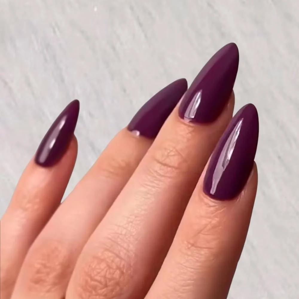 ناخن مصنوعی چسبی بنفش صورتی | ست 24 عددی ناخن مصنوعی قابل استفاده مجدد | استفاده آسان با چسب | درخشش ماندگار | اکستنشن ناخن مصنوعی برای زنان و دختران