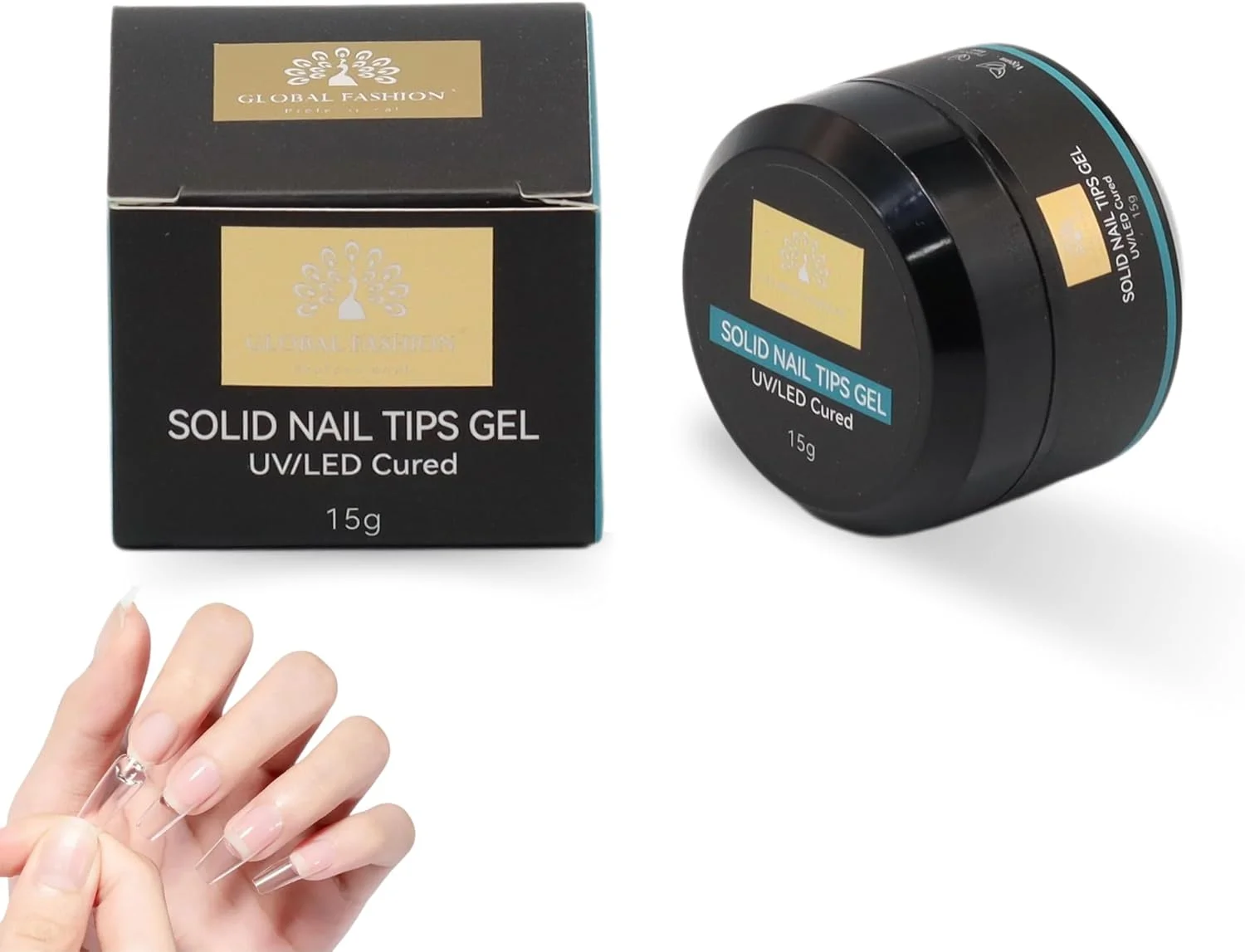 ژل تیپ ناخن جامد گلوبال فشن 15 گرم - قابل خشک شدن با UV/LED، چسبندگی قوی برای اکستنشن ناخن، بدون سفیدی، بدون لغزش، ژل چسب ناخن بادوام برای ناخن های اکریلیک و چسبی (شفاف، 15 گرم)
