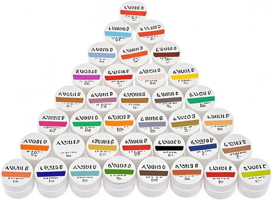 مجموعه ۳۶ رنگی پودر طراحی ناخن، ژل یو وی، لاک، چسب جامد، اکستنشن برای ناخن های طبیعی و مصنوعی، ماندگاری طولانی، ایمن، استفاده آسان، طراحی DIY، مناسب سالن و استفاده شخصی