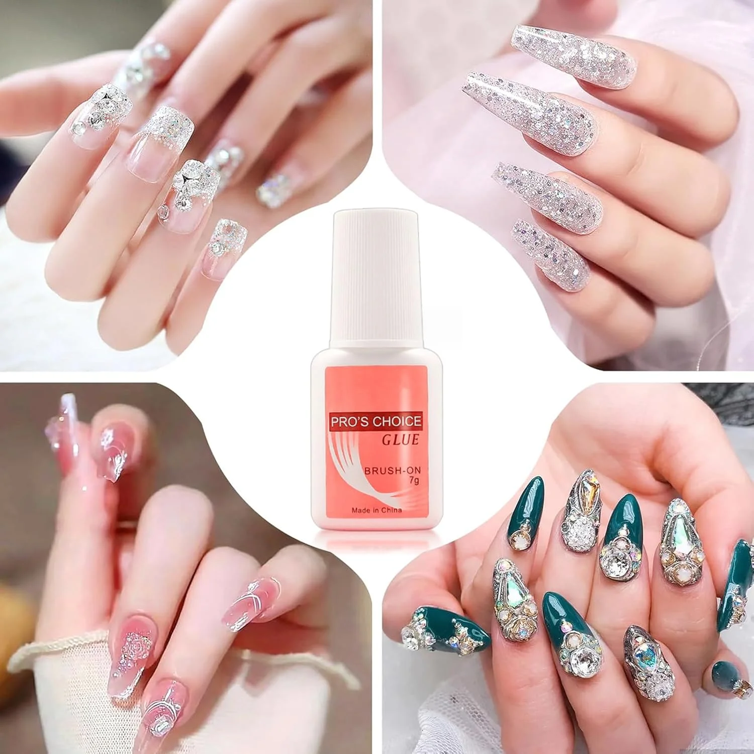 چسب ناخن فوق العاده قوی 5 عددی، چسب ناخن برس دار برای ناخن های شکسته و ناخن های مصنوعی، چسب فوق العاده قوی برای کاشت ناخن اکریلیک، چسب ناخن مصنوعی برای استفاده از نوک ناخن های مصنوعی و مانیکور