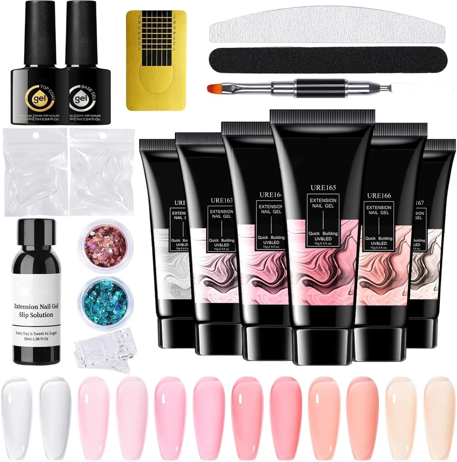 ژل اکستنشن ناخن، چسب ژل اکستنشن ناخن فوق العاده قوی - طراحی تزئینات هنری نوک ناخن چند منظوره و ماندگار برای علاقه مندان و متخصصان