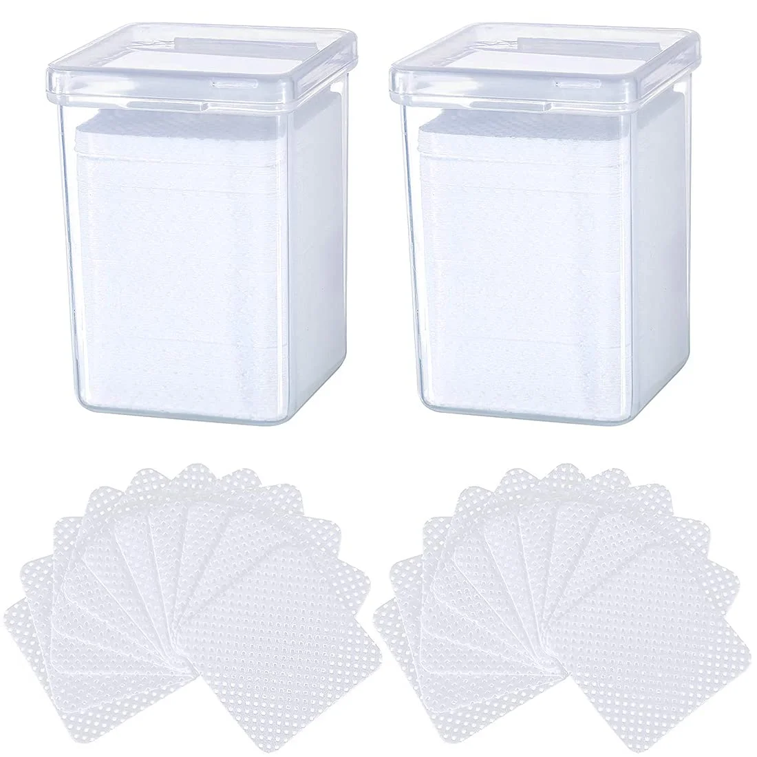 پد پاک کننده چسب اکستنشن مژه دلفینو 400 عددی، پارچه غیر بافته شده، ابزار پاک کننده برای اکستنشن مژه و بطری لاک ناخن